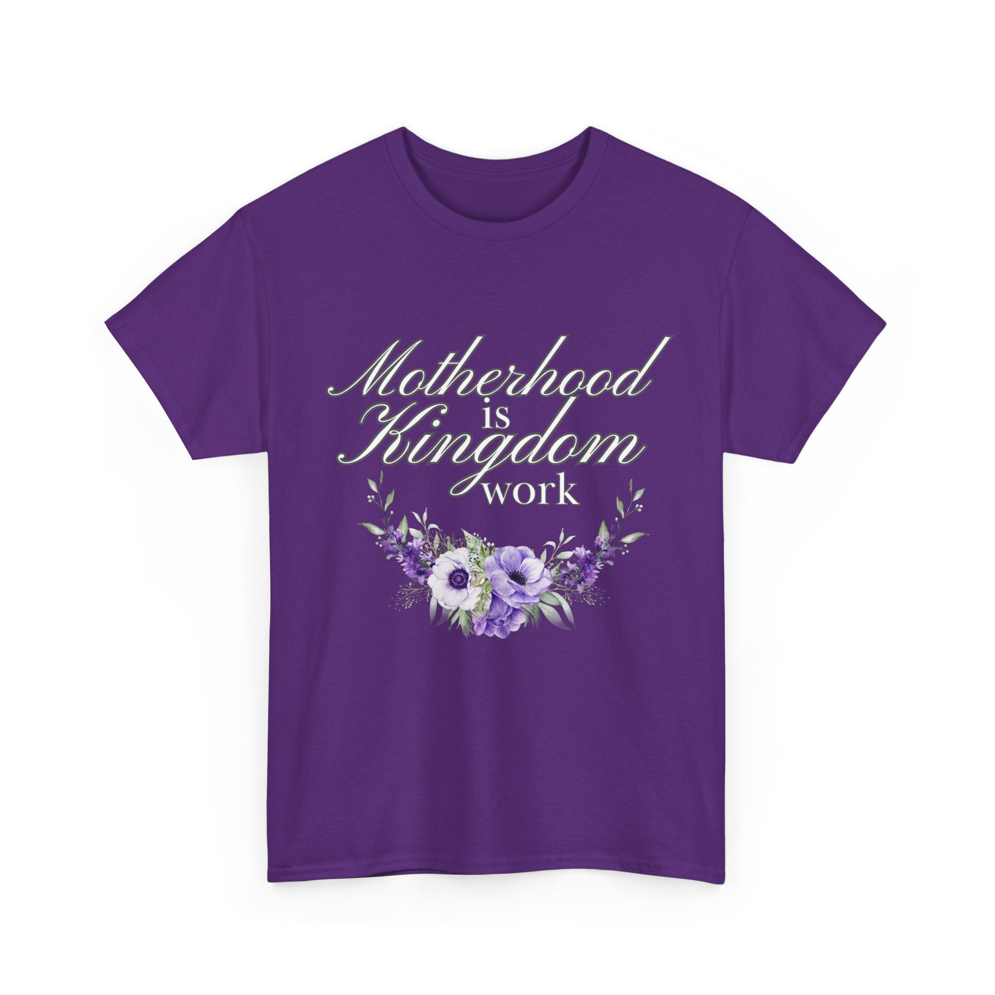 Motherhood is Kingdom Work Unisex Tee - Celebrate Motherhood, Gift for Moms, Cute Floral Design, Relaxed Fit, Everyday Wear