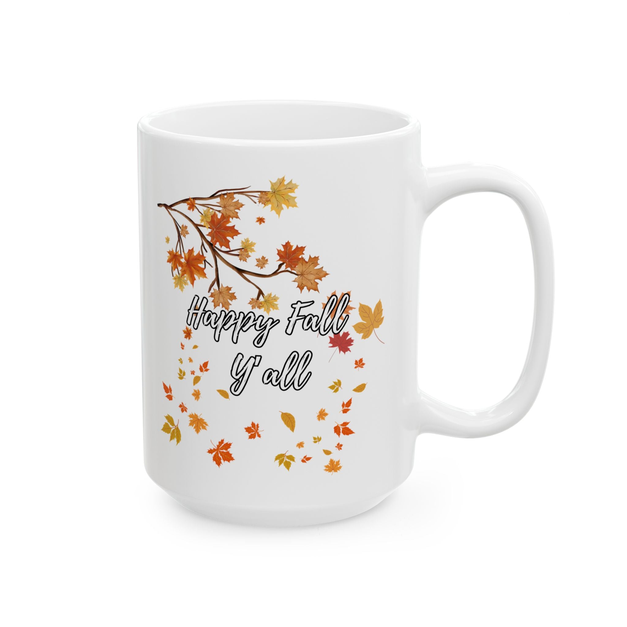 Autumn Floral Ceramic Mug, Cozy Coffee Cup, Fall Decor Gift, Nature Lover Present, Seasonal Beverage Holder