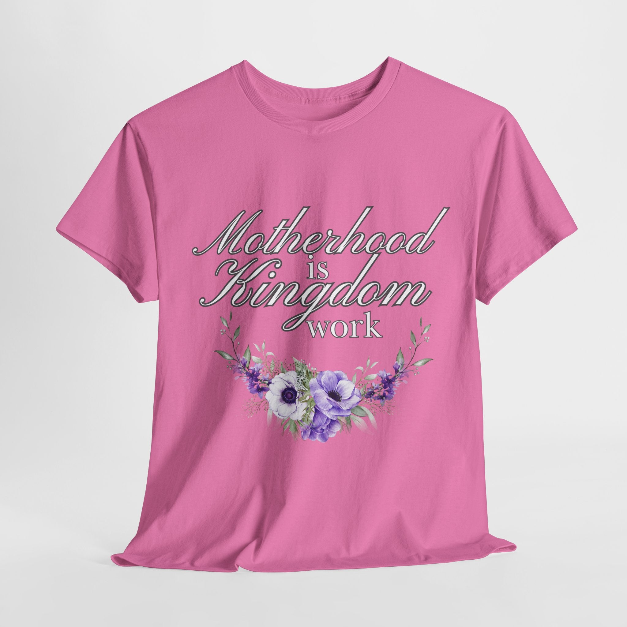 Motherhood is Kingdom Work Unisex Tee - Celebrate Motherhood, Gift for Moms, Cute Floral Design, Relaxed Fit, Everyday Wear