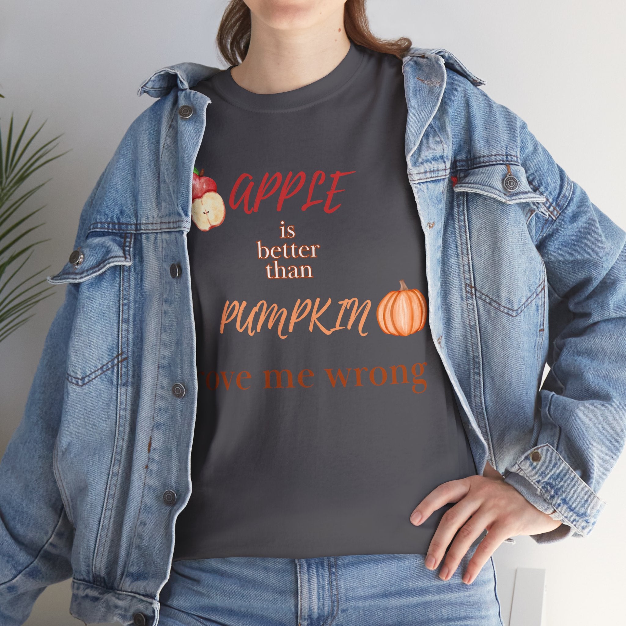 Apple Better Than Pumpkin Tee, Funny Autumn T-Shirt, Casual Halloween Shirt, Fall Holiday Apparel, Gift for Friends