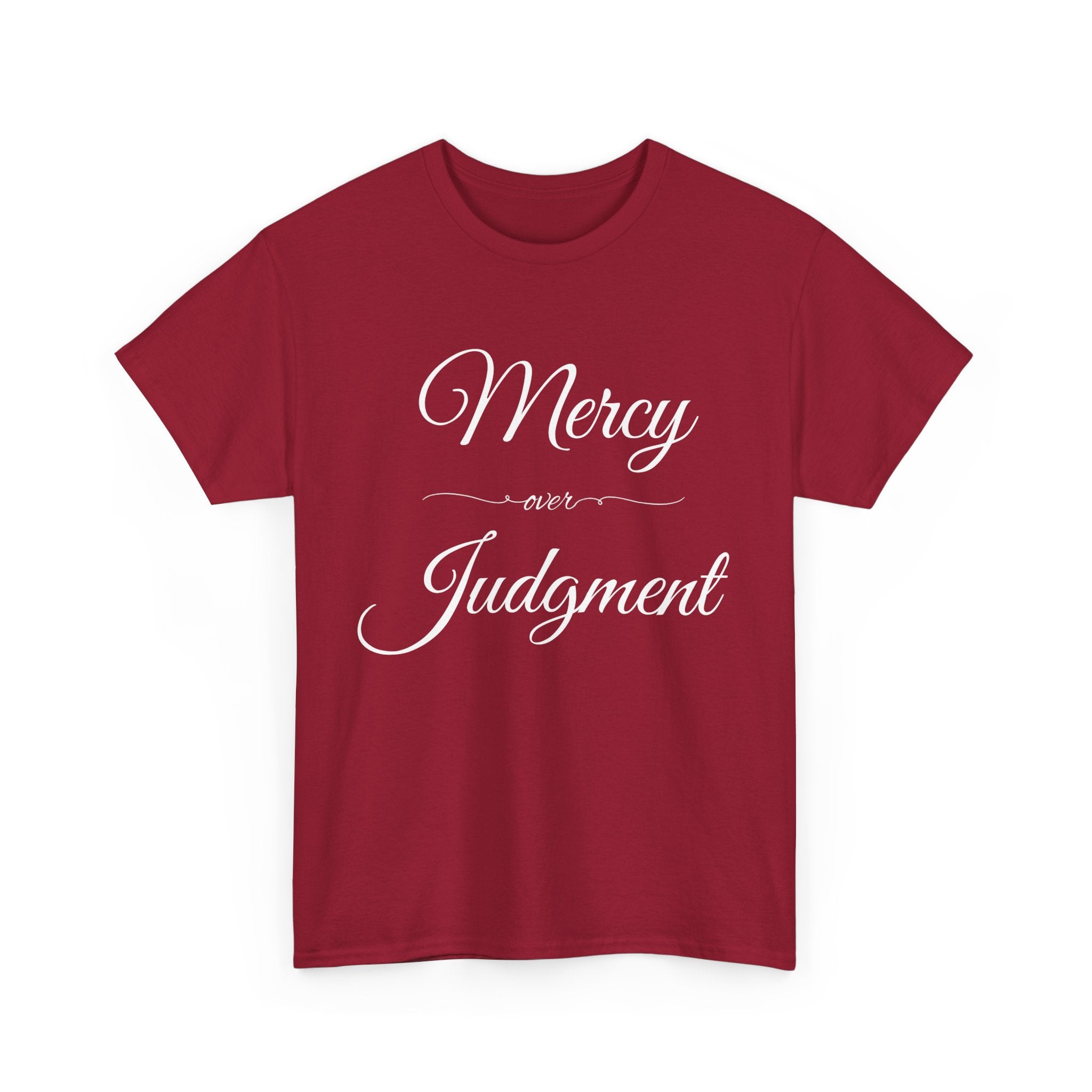 Stylish Unisex Tee with 'Mercy over Judgment' Design, Casual Wear, Gift for Friends, Motivational Clothing, Spiritual Shirt