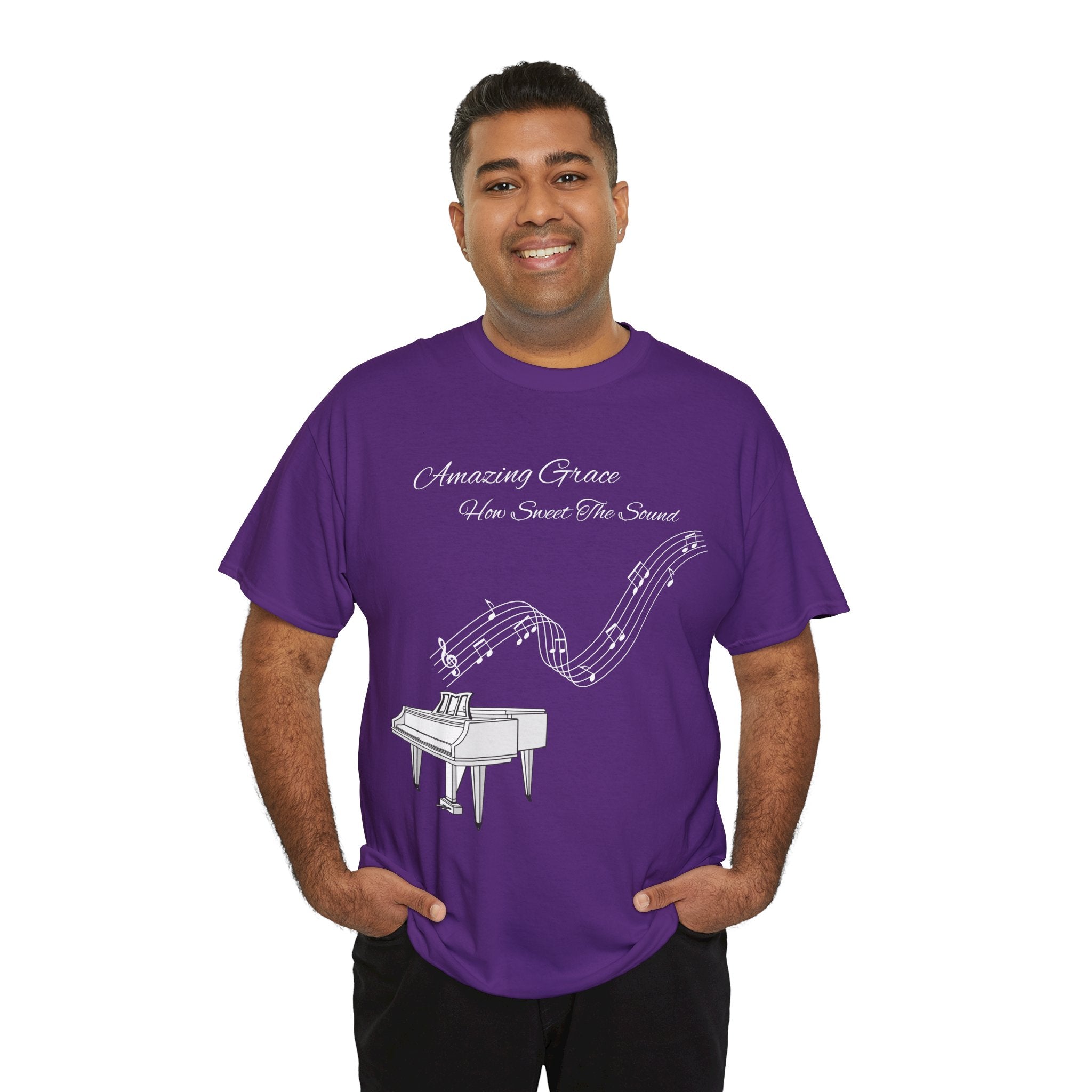 Music Lover's Unisex Tee - Amazing Grace Design, Perfect Gift for Musicians, Casual Wear, Music Event Shirt, Piano Lovers Top