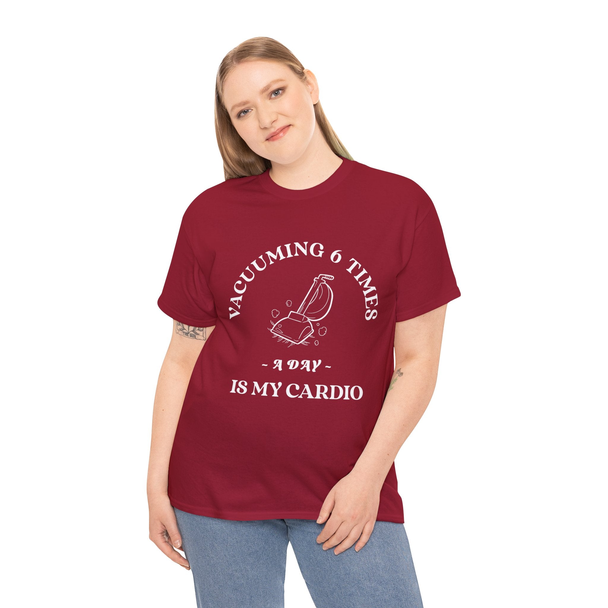 Vacuuming is My Cardio Unisex T-Shirt - Funny Cleaning Motivation Tee, Gift for Housekeepers, Homeowners, Birthday, Everyday Wear