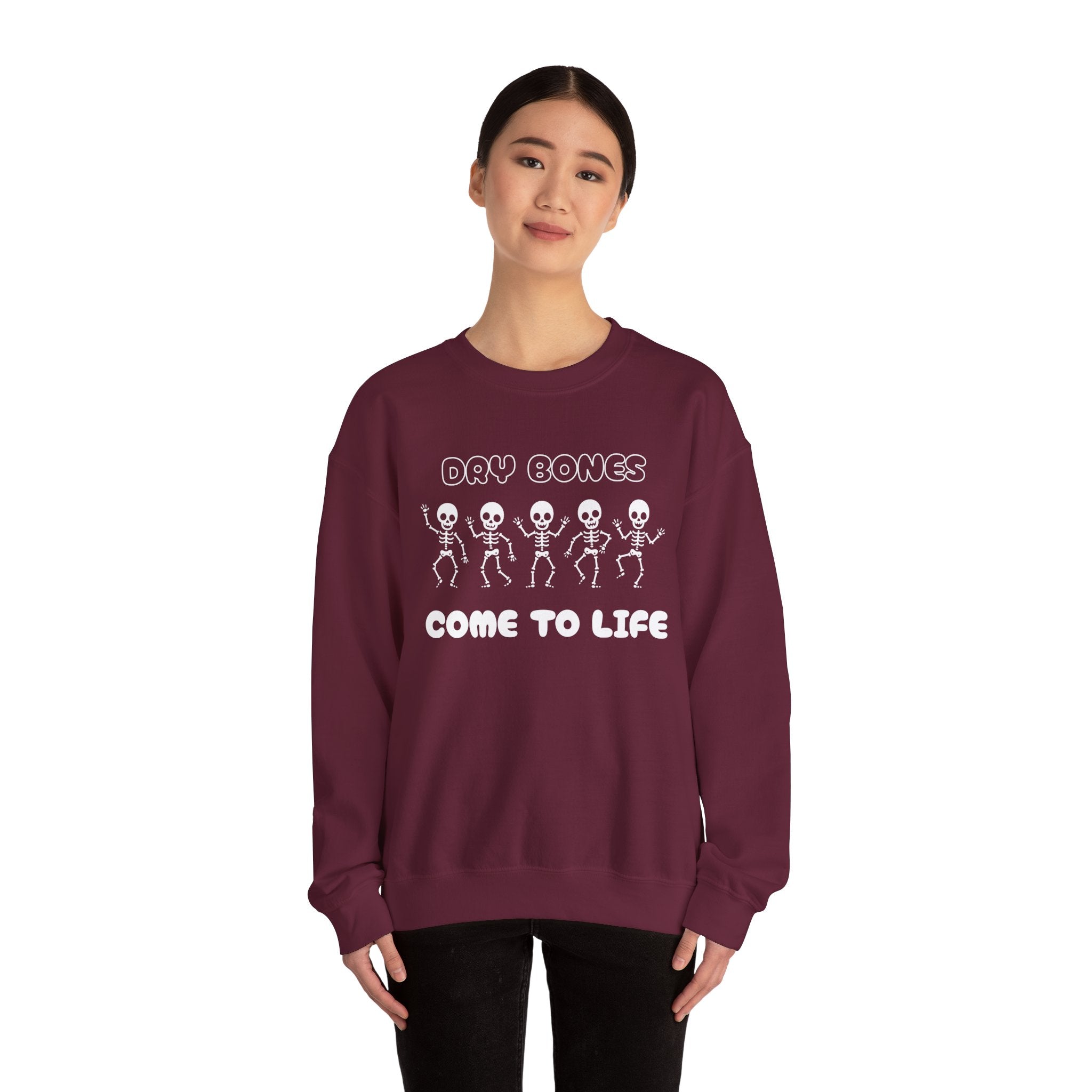 Dry Bones Come To Life Crewneck Sweatshirt - Perfect for Halloween, Cozy Nights, Unisex Gift, Seasonal Style, Fall Fashion, Spooky Season