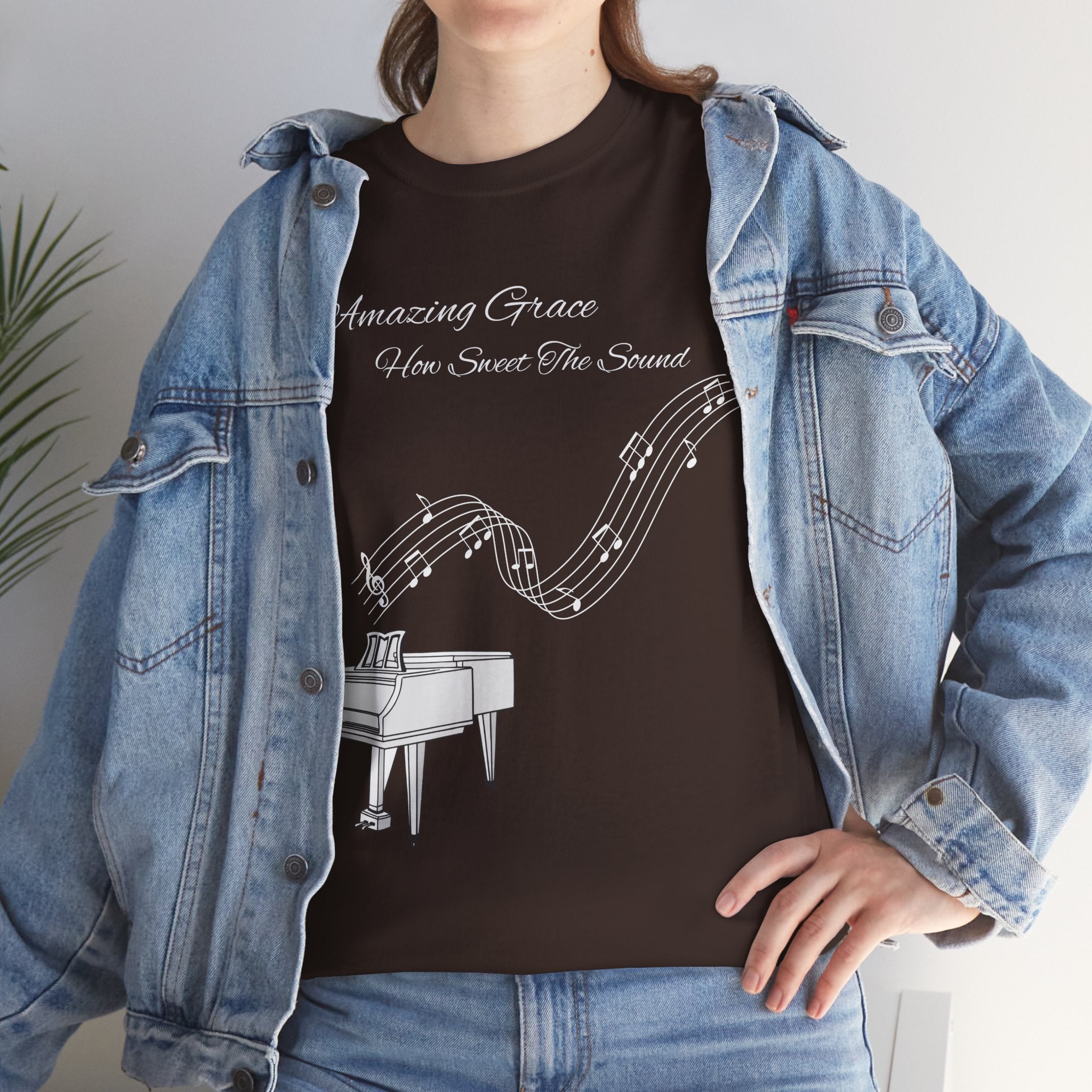 Music Lover's Unisex Tee - Amazing Grace Design, Perfect Gift for Musicians, Casual Wear, Music Event Shirt, Piano Lovers Top