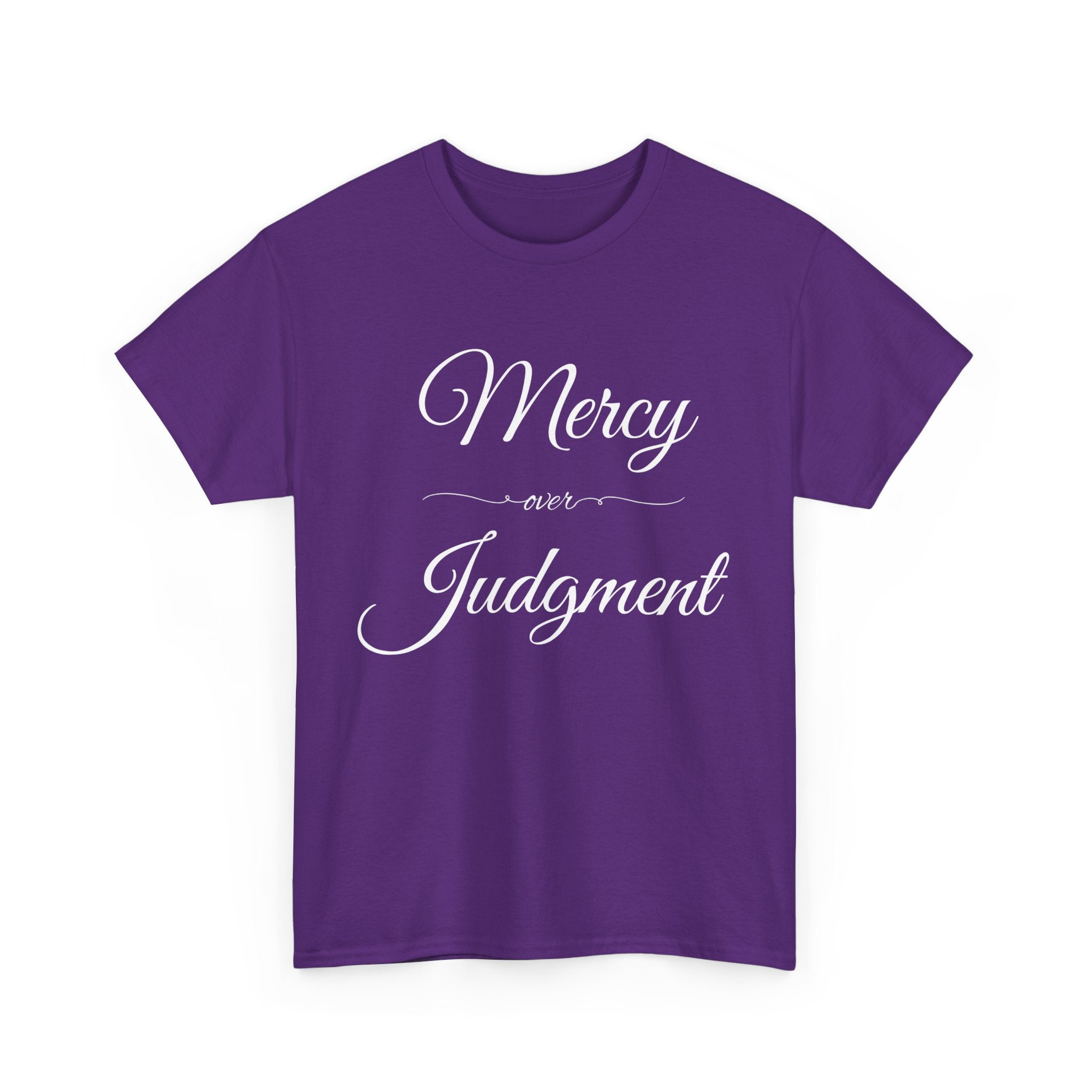 Stylish Unisex Tee with 'Mercy over Judgment' Design, Casual Wear, Gift for Friends, Motivational Clothing, Spiritual Shirt