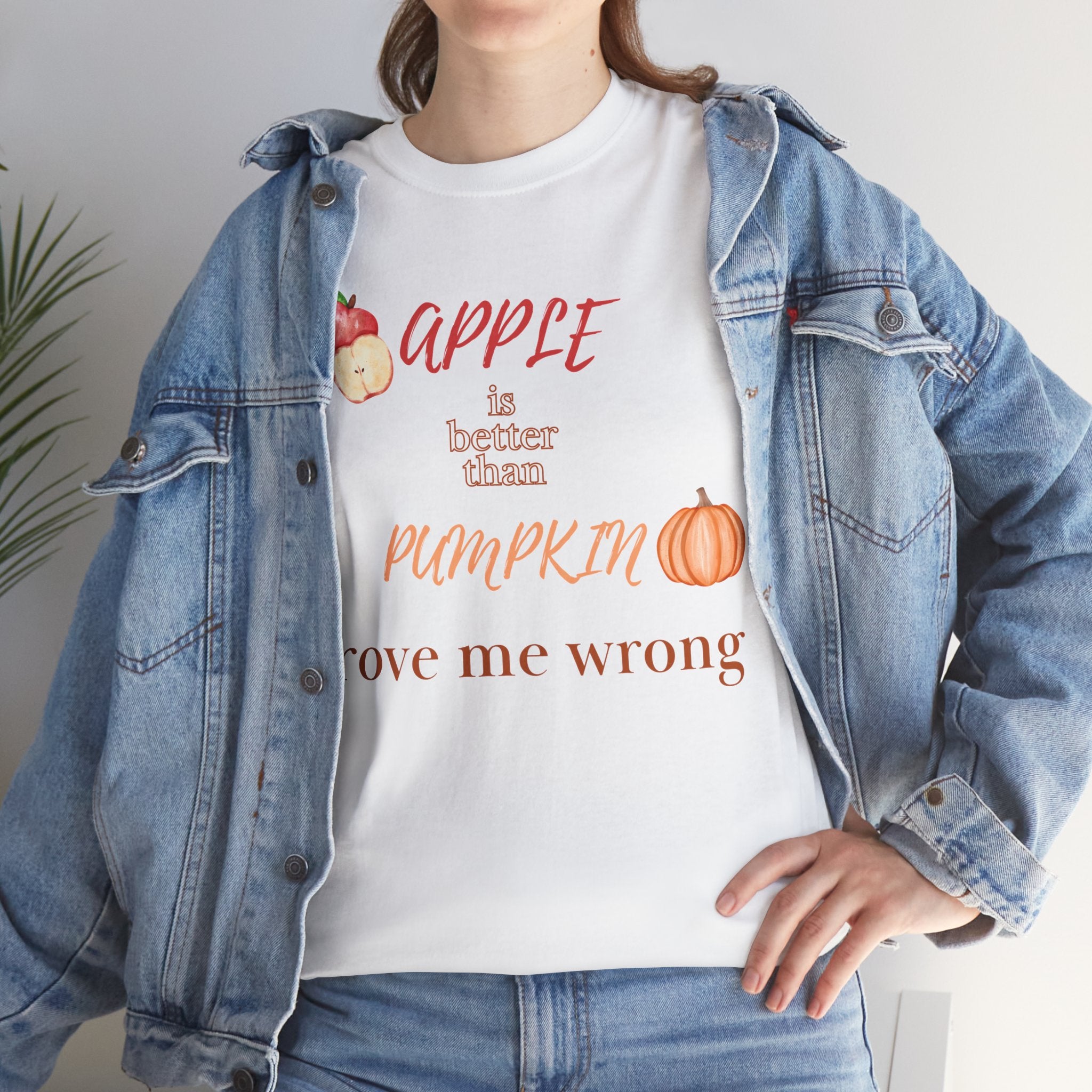 Apple Better Than Pumpkin Tee, Funny Autumn T-Shirt, Casual Halloween Shirt, Fall Holiday Apparel, Gift for Friends