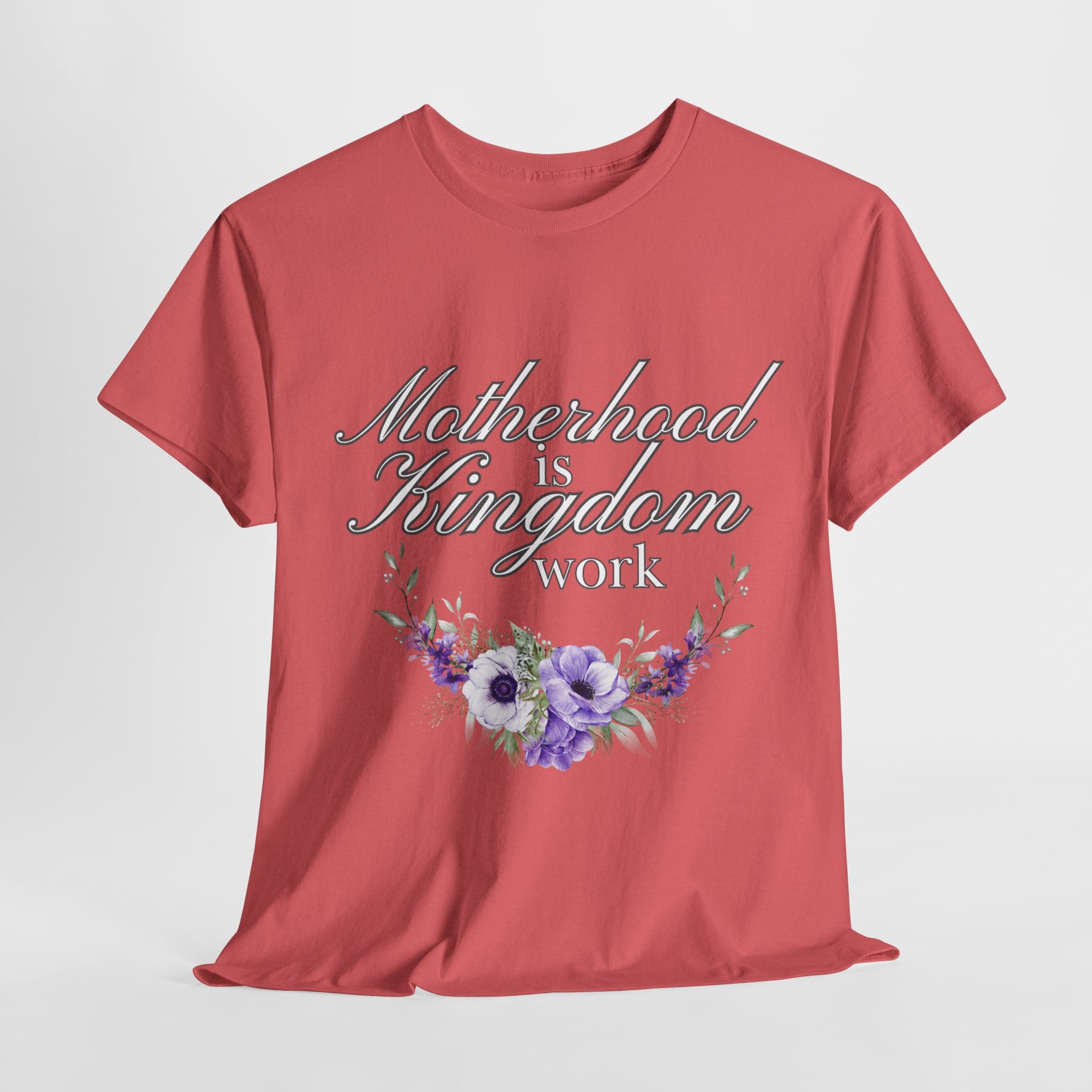 Motherhood is Kingdom Work Unisex Tee - Celebrate Motherhood, Gift for Moms, Cute Floral Design, Relaxed Fit, Everyday Wear