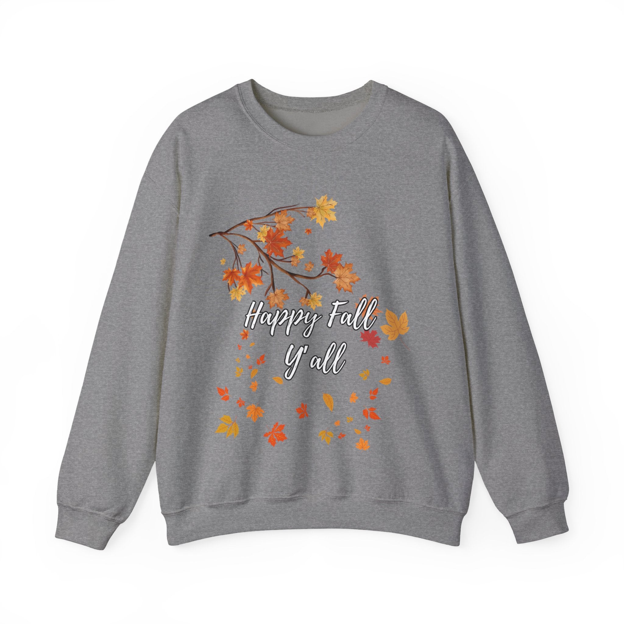 Autumn Leaves Sweatshirt, Happy Fall Y'all Crewneck, Cozy Fall Apparel, Thanksgiving Gift, Seasonal Fashion