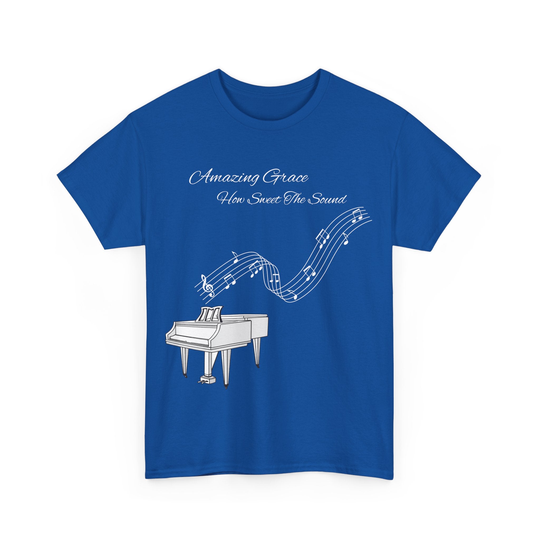 Music Lover's Unisex Tee - Amazing Grace Design, Perfect Gift for Musicians, Casual Wear, Music Event Shirt, Piano Lovers Top