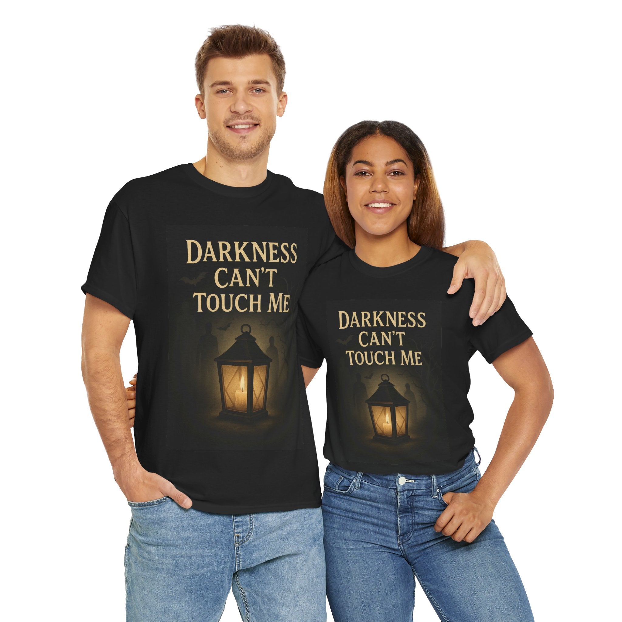 Darkness Can't Touch Me Tee, Unisex Heavy Cotton Shirt, Halloween Apparel, Spooky Gift, Casual Wear, Statement T-Shirt