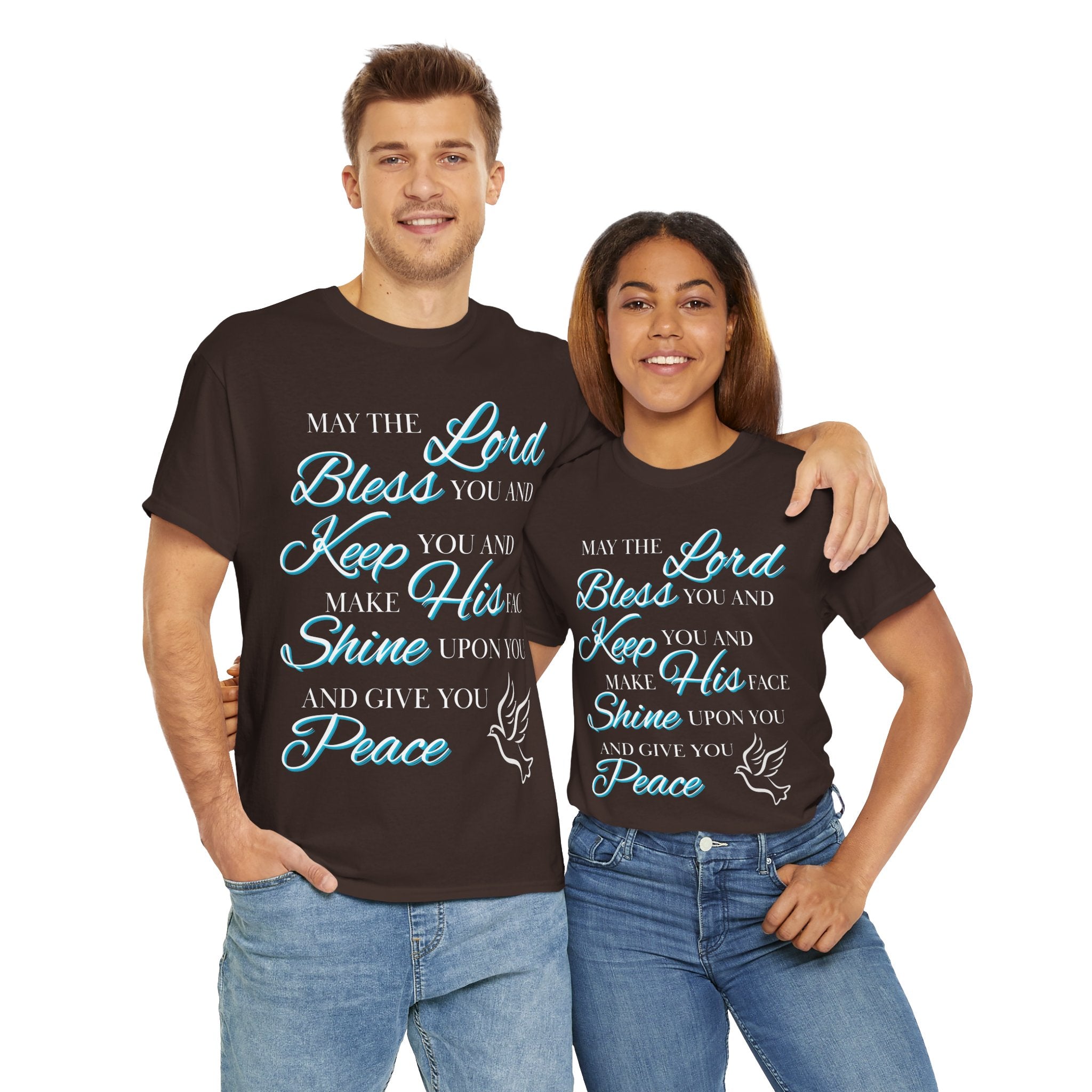 May The Lord Bless You and Keep You Faith-Inspired Unisex Heavy Cotton Tee, Inspirational Graphic Shirt, Christian Gift, Casual Wear, Spiritual Comfort, Religious Apparel