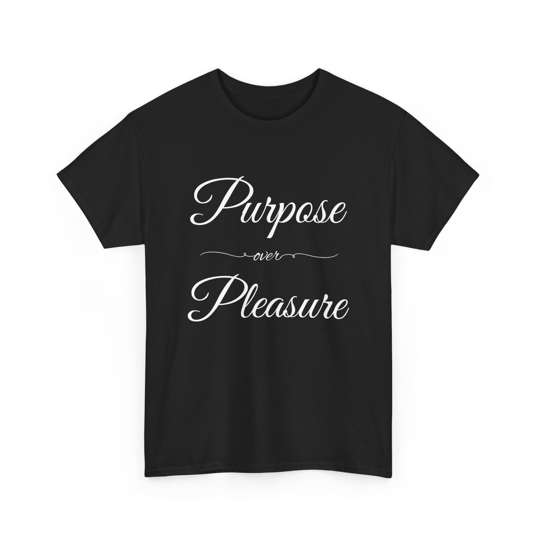 Purpose Over Pleasure Unisex Heavy Cotton Tee, Casual Wear, Gifts for Her, Birthday Present, Motivational T-Shirt, Everyday Comfort