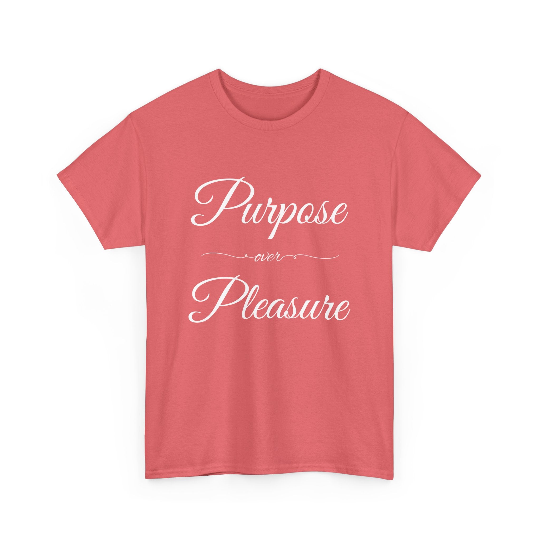 Purpose Over Pleasure Unisex Heavy Cotton Tee, Casual Wear, Gifts for Her, Birthday Present, Motivational T-Shirt, Everyday Comfort