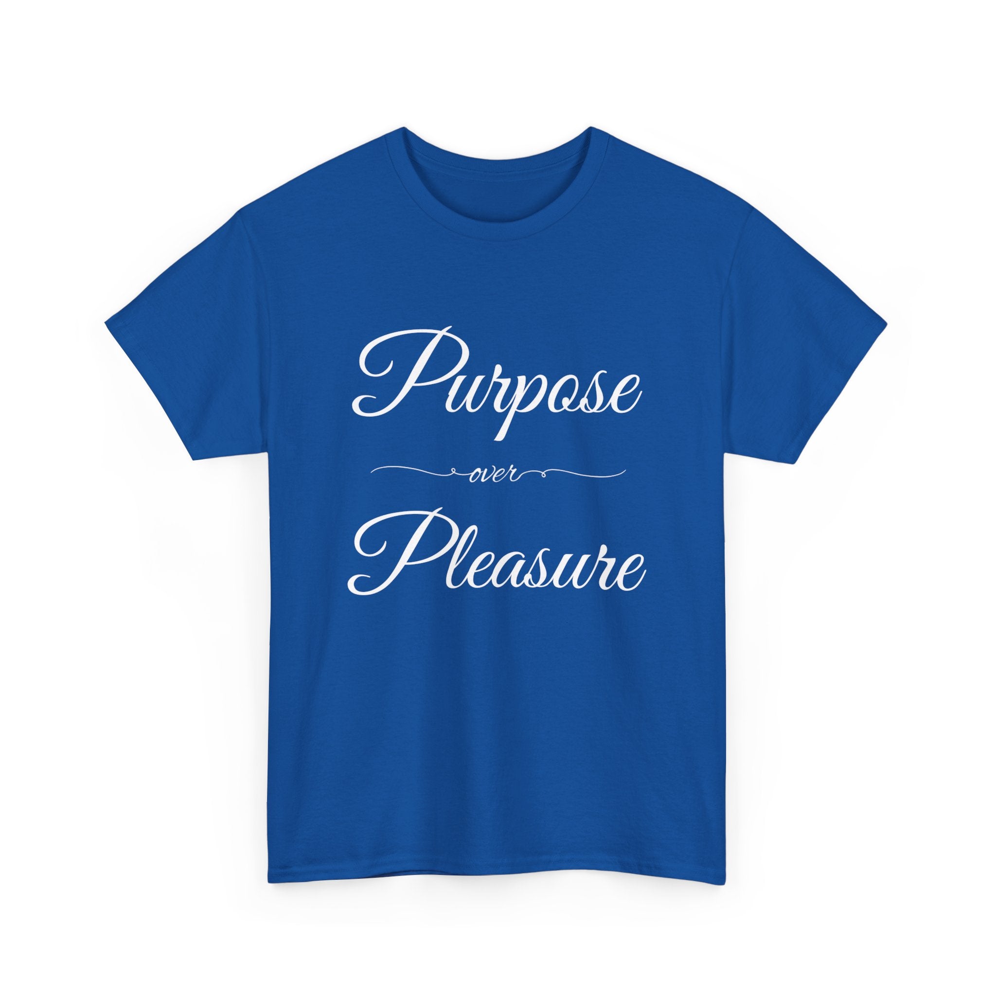 Purpose Over Pleasure Unisex Heavy Cotton Tee, Casual Wear, Gifts for Her, Birthday Present, Motivational T-Shirt, Everyday Comfort