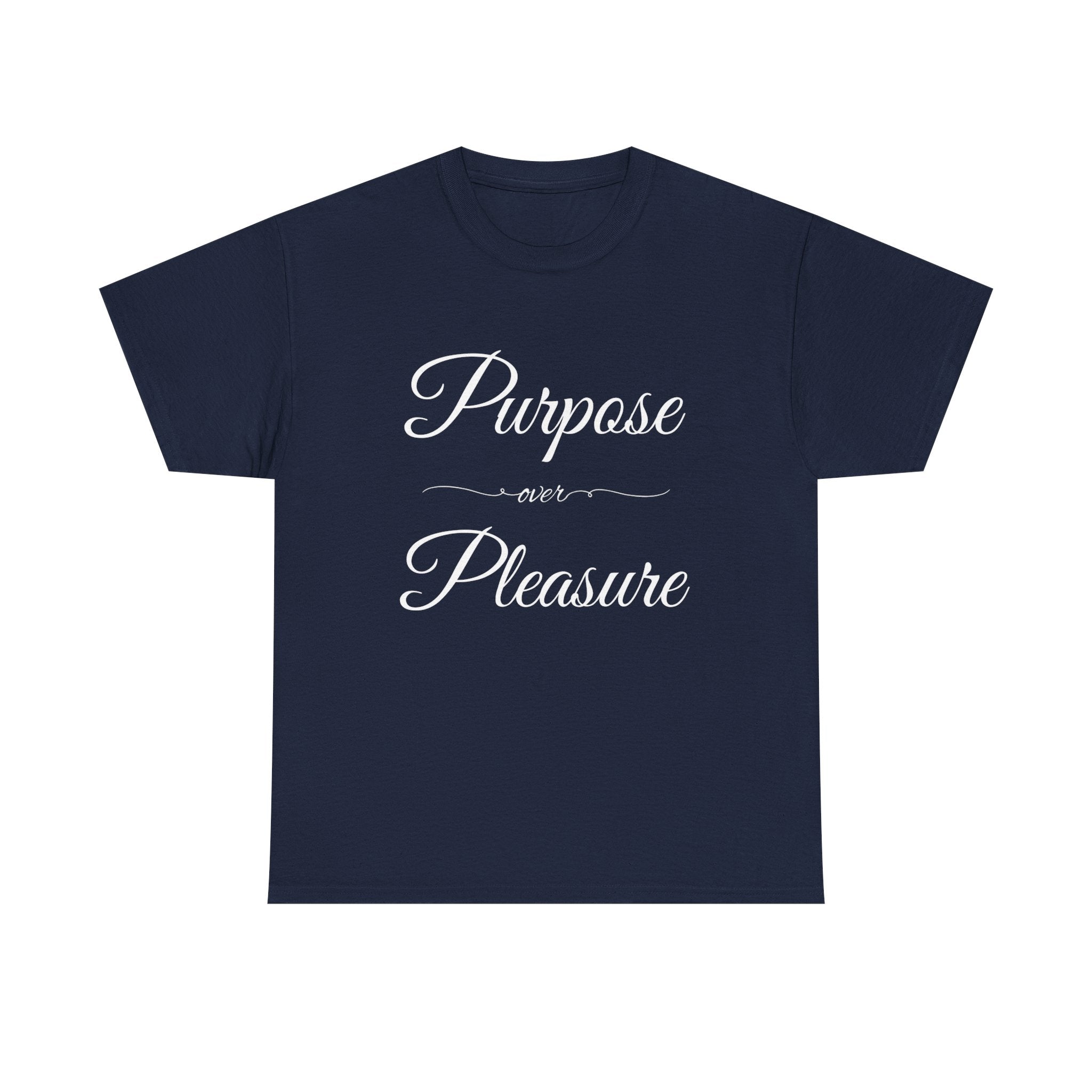 Purpose Over Pleasure Unisex Heavy Cotton Tee, Casual Wear, Gifts for Her, Birthday Present, Motivational T-Shirt, Everyday Comfort
