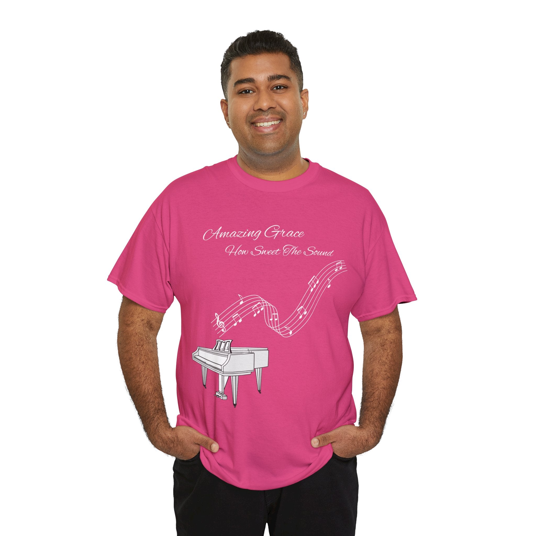 Music Lover's Unisex Tee - Amazing Grace Design, Perfect Gift for Musicians, Casual Wear, Music Event Shirt, Piano Lovers Top