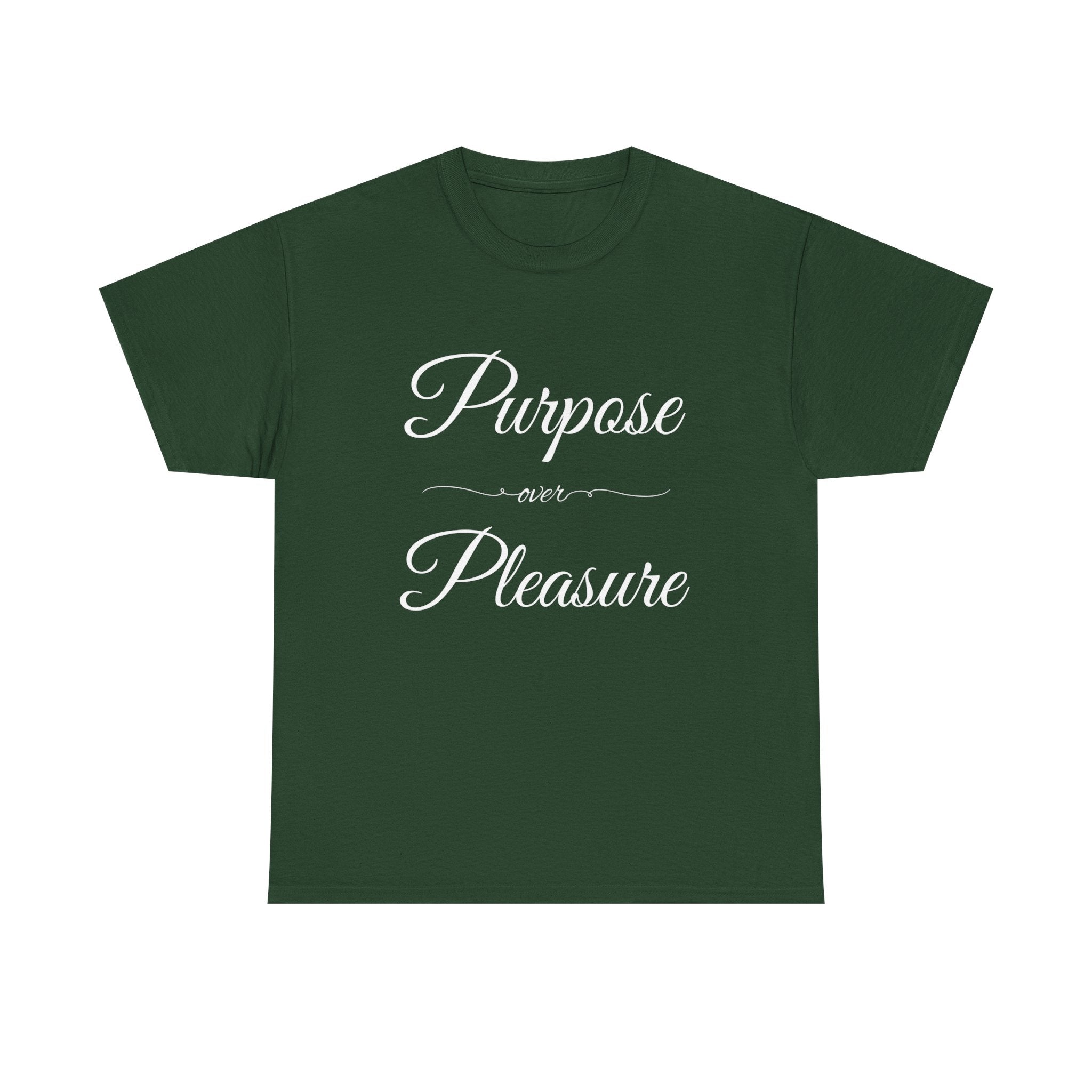 Purpose Over Pleasure Unisex Heavy Cotton Tee, Casual Wear, Gifts for Her, Birthday Present, Motivational T-Shirt, Everyday Comfort