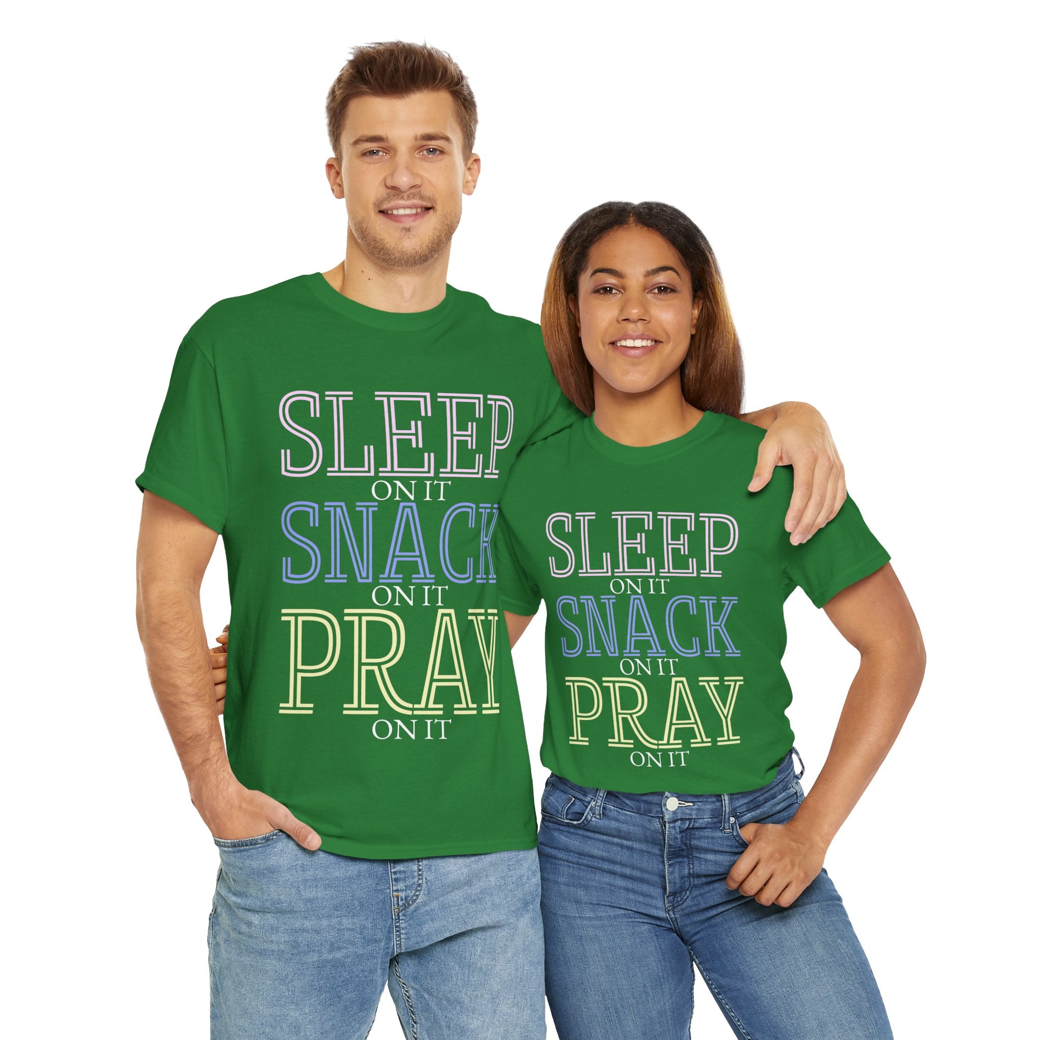Sleep, Snack, Pray Unisex Tee - Casual Cotton Shirt for Comfort Lovers, Great for Relaxing, Gifts, Everyday Wear, Self-Care