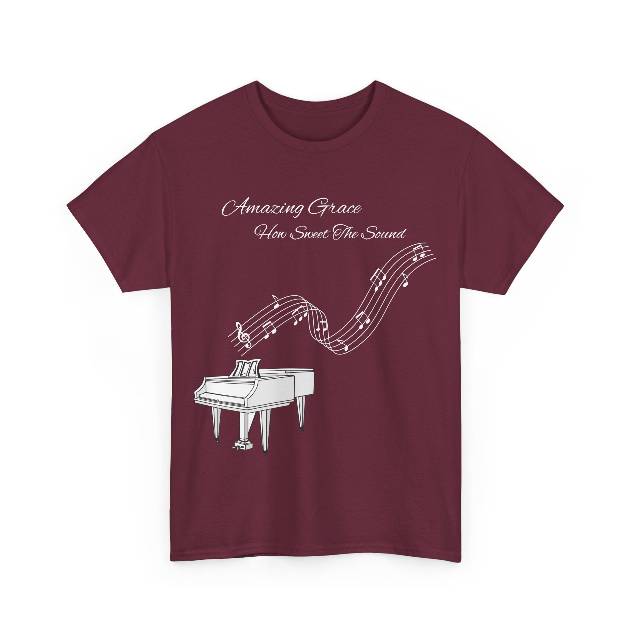 Music Lover's Unisex Tee - Amazing Grace Design, Perfect Gift for Musicians, Casual Wear, Music Event Shirt, Piano Lovers Top