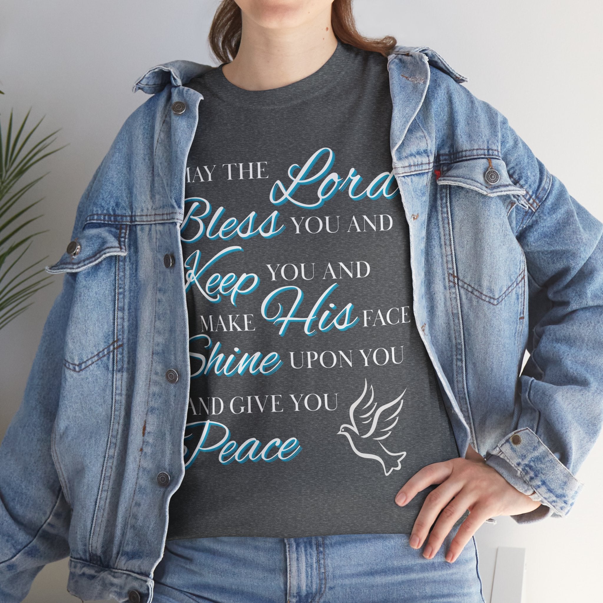 May The Lord Bless You and Keep You Faith-Inspired Unisex Heavy Cotton Tee, Inspirational Graphic Shirt, Christian Gift, Casual Wear, Spiritual Comfort, Religious Apparel