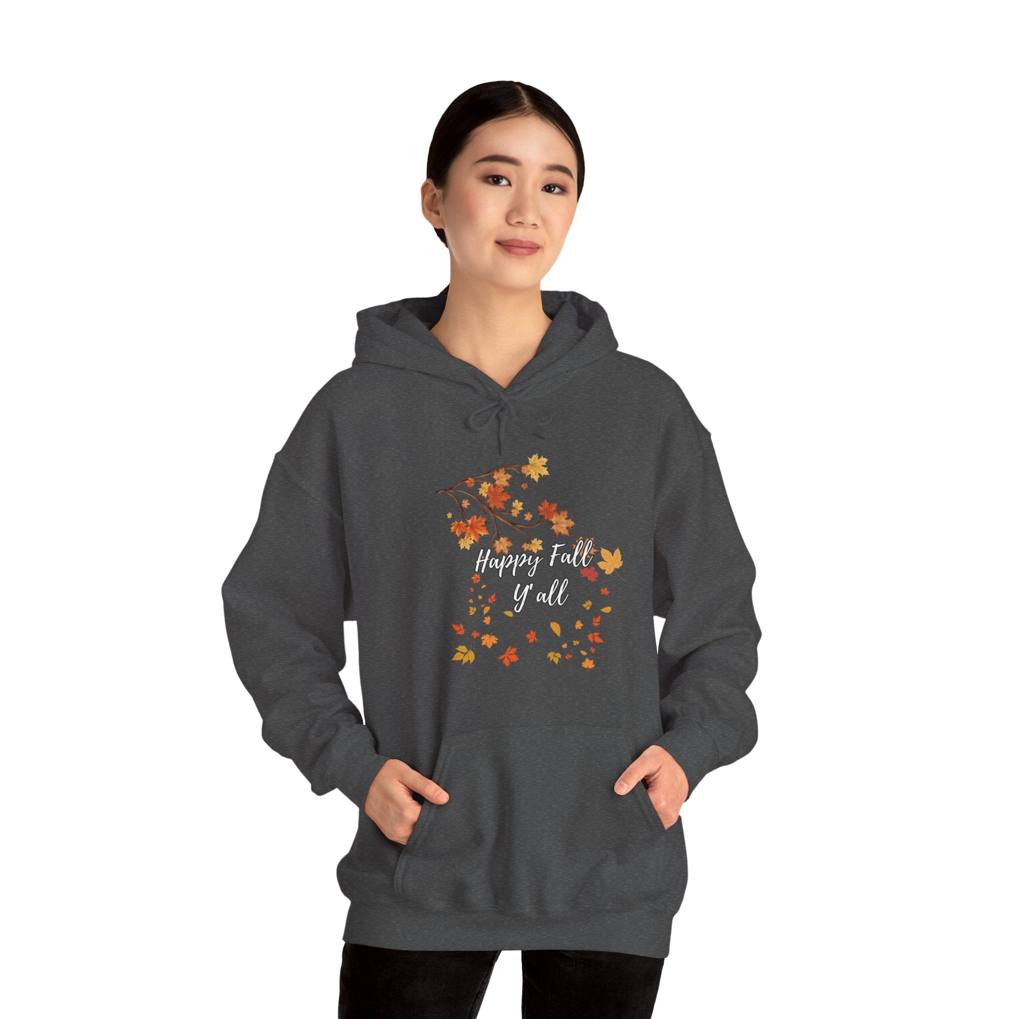 Happy Fall Y'all Hoodie - Cozy Unisex Sweatshirt for Autumn, Thanksgiving Gift, Seasonal Wear, Fall Fashion, Leaf Design