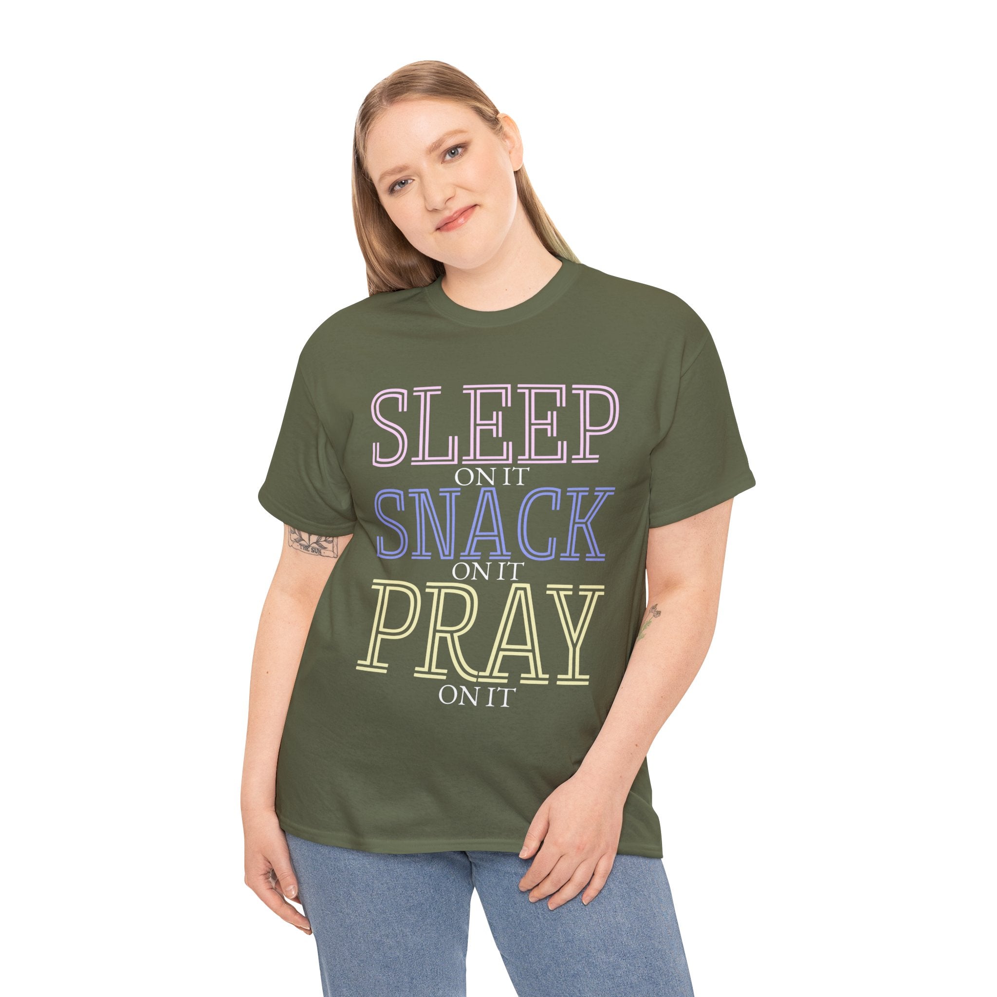 Sleep, Snack, Pray Unisex Tee - Casual Cotton Shirt for Comfort Lovers, Great for Relaxing, Gifts, Everyday Wear, Self-Care