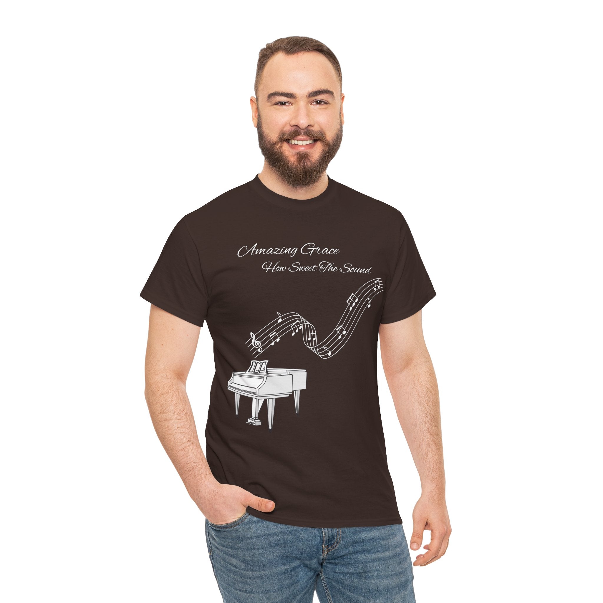 Music Lover's Unisex Tee - Amazing Grace Design, Perfect Gift for Musicians, Casual Wear, Music Event Shirt, Piano Lovers Top