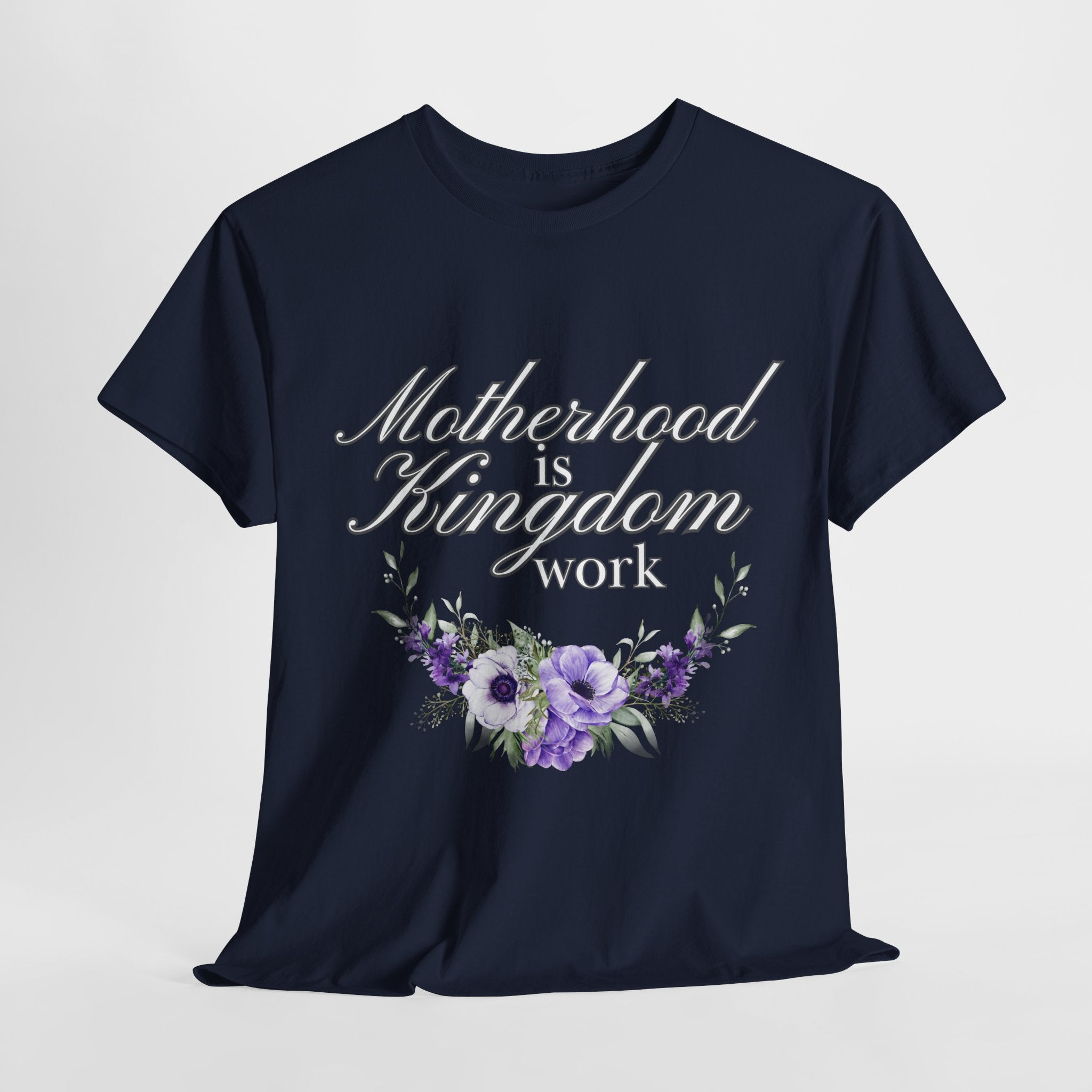 Motherhood is Kingdom Work Unisex Tee - Celebrate Motherhood, Gift for Moms, Cute Floral Design, Relaxed Fit, Everyday Wear