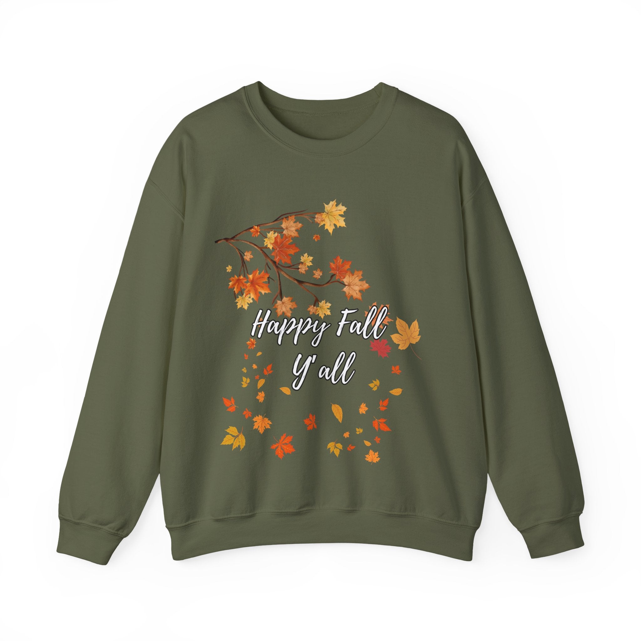 Autumn Leaves Sweatshirt, Happy Fall Y'all Crewneck, Cozy Fall Apparel, Thanksgiving Gift, Seasonal Fashion