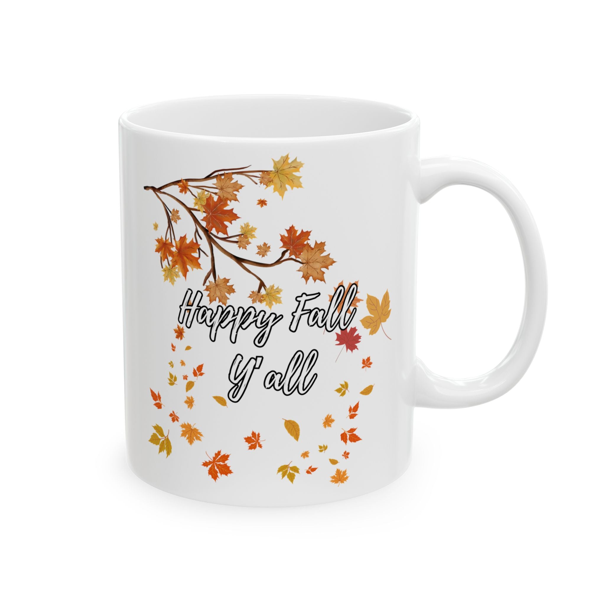 Autumn Floral Ceramic Mug, Cozy Coffee Cup, Fall Decor Gift, Nature Lover Present, Seasonal Beverage Holder