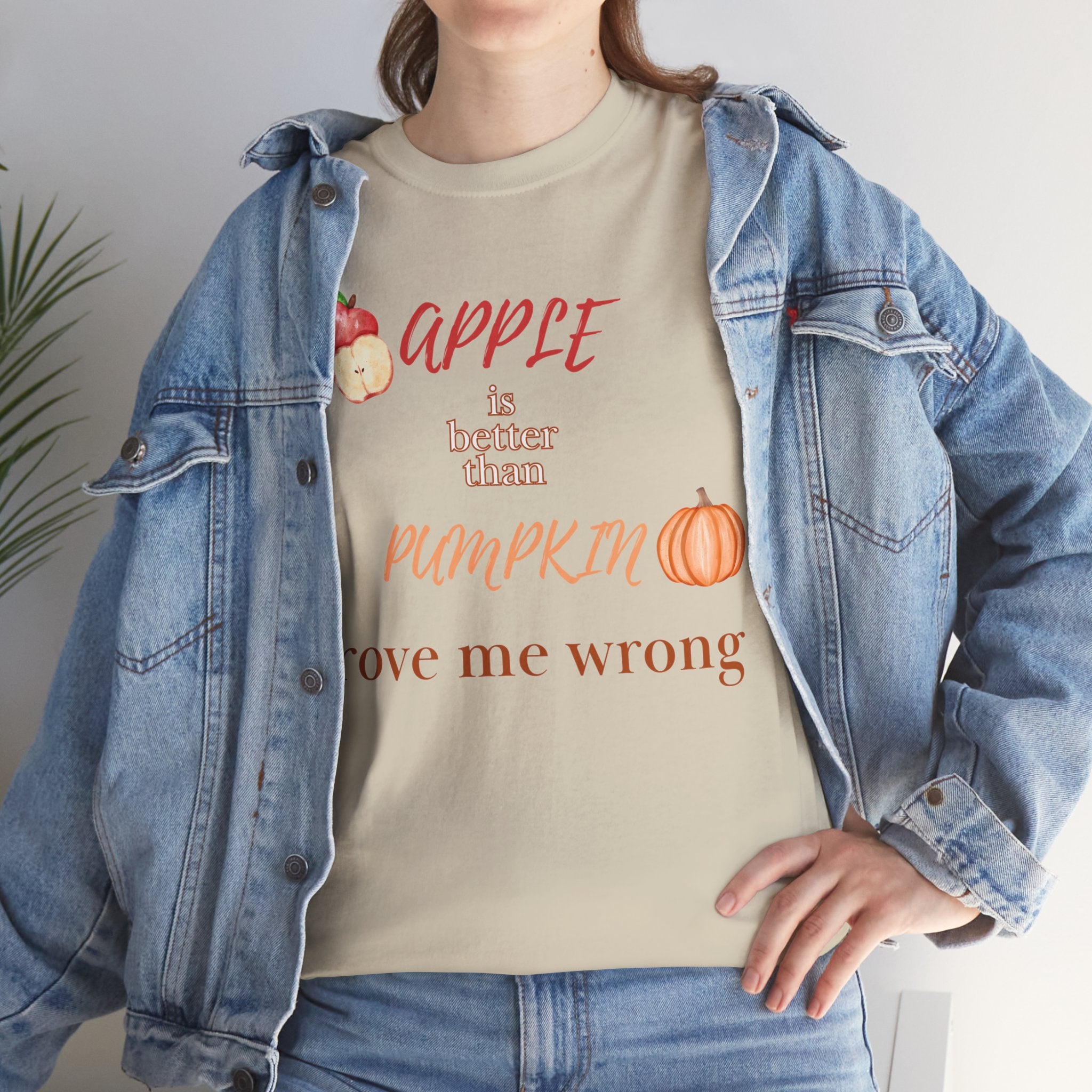 Apple Better Than Pumpkin Tee, Funny Autumn T-Shirt, Casual Halloween Shirt, Fall Holiday Apparel, Gift for Friends