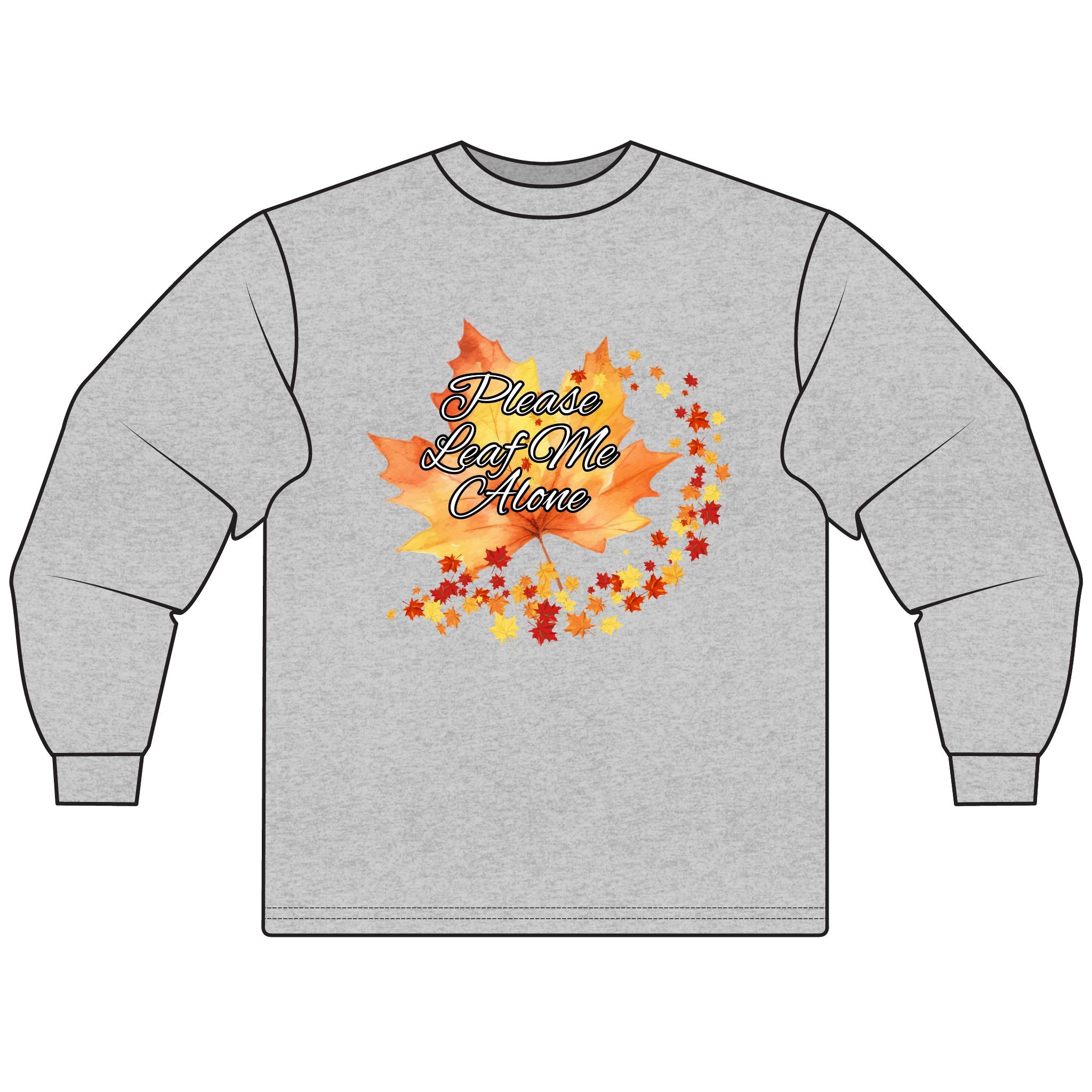 Autumn Long Sleeve T-Shirt -Leave Me Alone, Fall Vibes, Cozy Gift, Leaf Season Apparel, Casual Wear, Thanksgiving Top