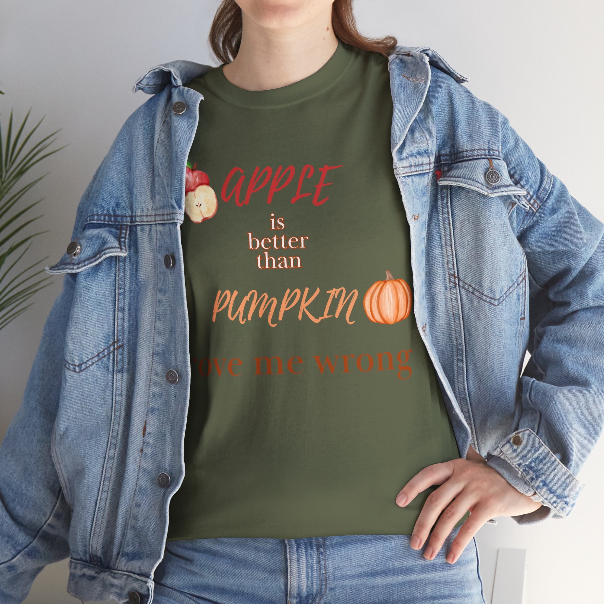 Apple Better Than Pumpkin Tee, Funny Autumn T-Shirt, Casual Halloween Shirt, Fall Holiday Apparel, Gift for Friends