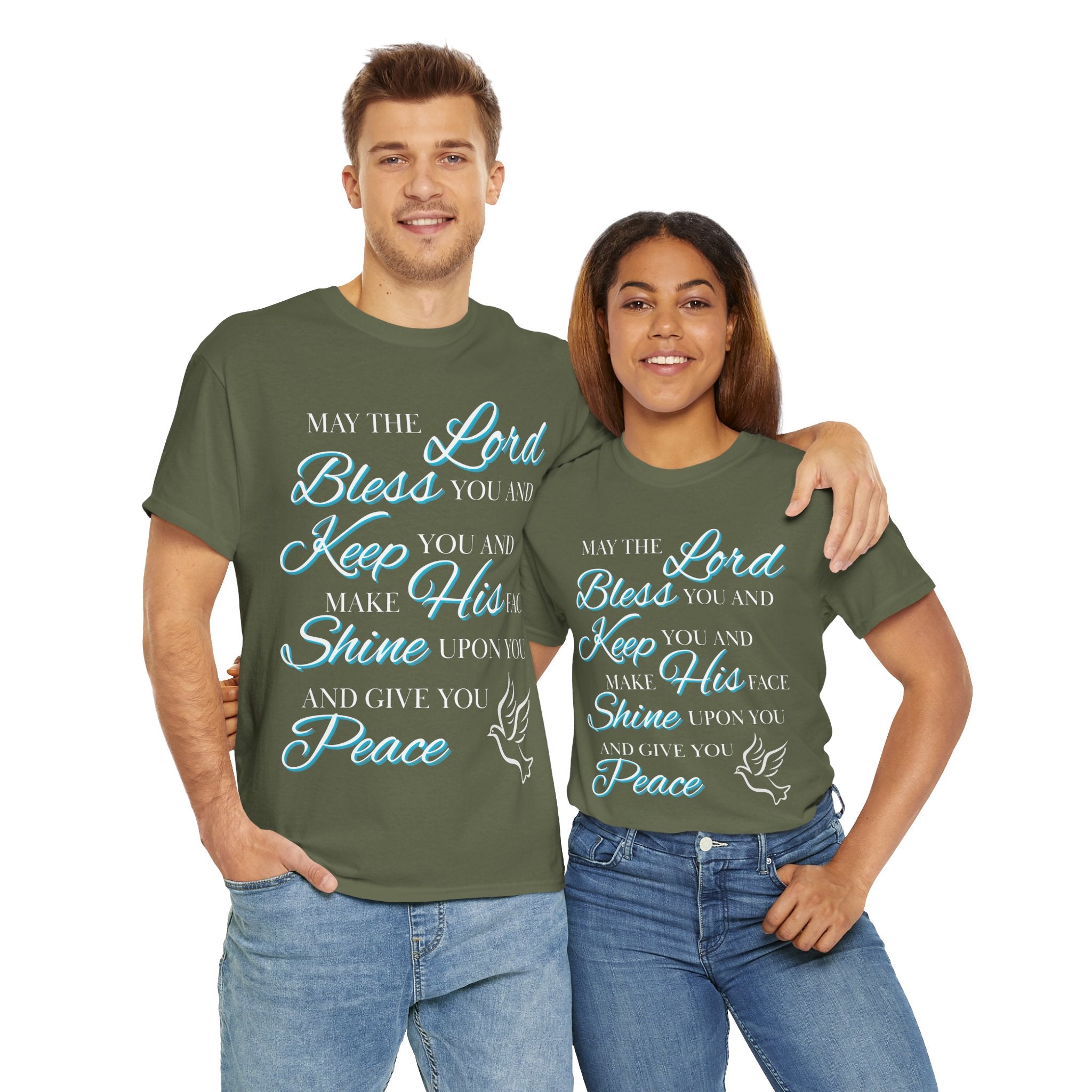 May The Lord Bless You and Keep You Faith-Inspired Unisex Heavy Cotton Tee, Inspirational Graphic Shirt, Christian Gift, Casual Wear, Spiritual Comfort, Religious Apparel