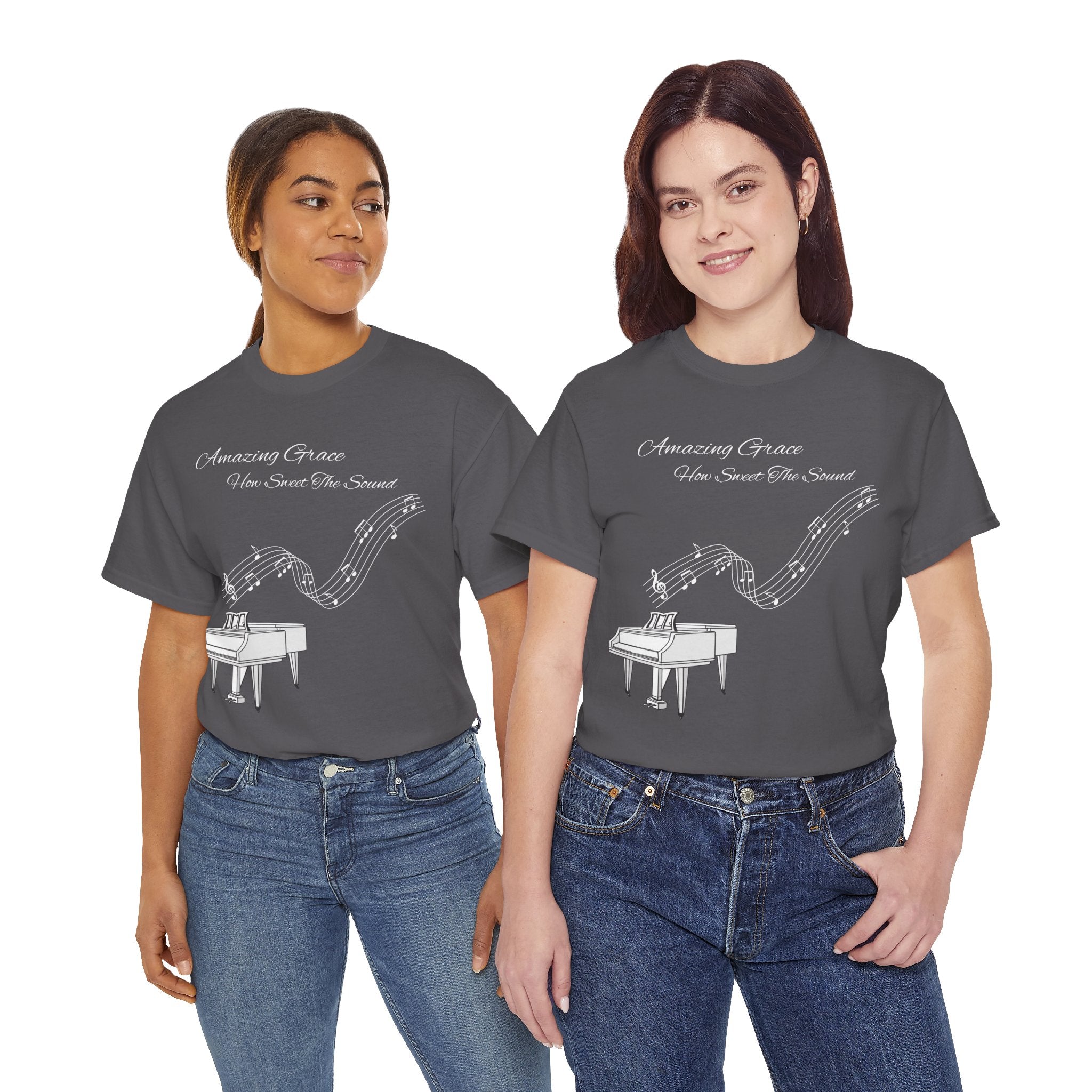 Music Lover's Unisex Tee - Amazing Grace Design, Perfect Gift for Musicians, Casual Wear, Music Event Shirt, Piano Lovers Top