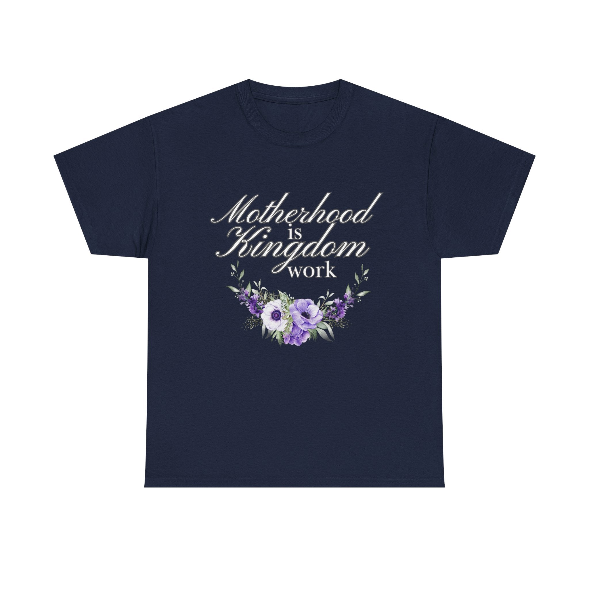 Motherhood is Kingdom Work Unisex Tee - Celebrate Motherhood, Gift for Moms, Cute Floral Design, Relaxed Fit, Everyday Wear