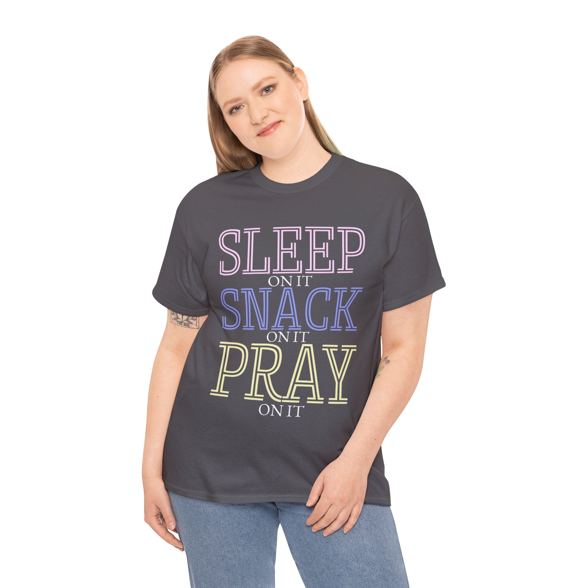 Sleep, Snack, Pray Unisex Tee - Casual Cotton Shirt for Comfort Lovers, Great for Relaxing, Gifts, Everyday Wear, Self-Care