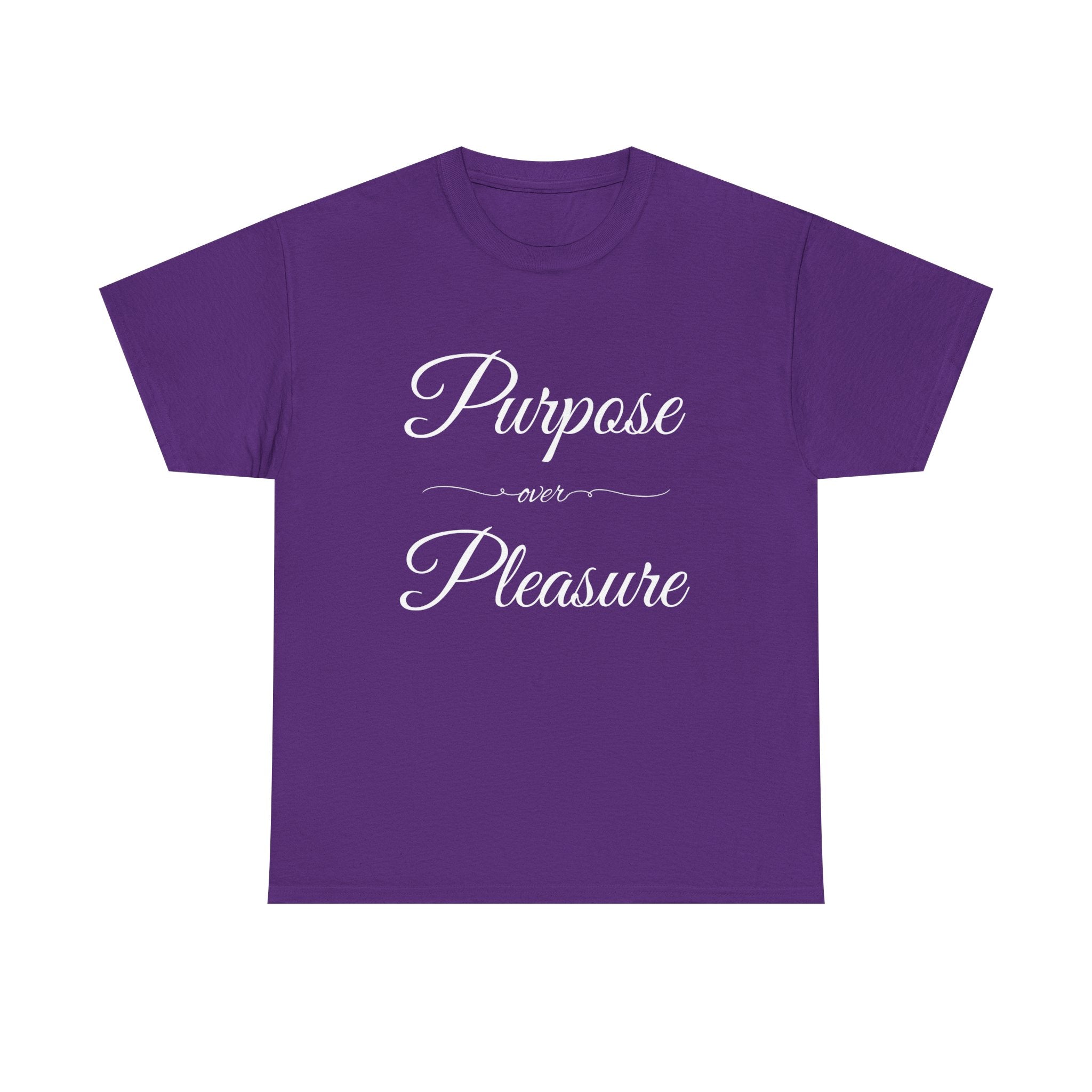 Purpose Over Pleasure Unisex Heavy Cotton Tee, Casual Wear, Gifts for Her, Birthday Present, Motivational T-Shirt, Everyday Comfort