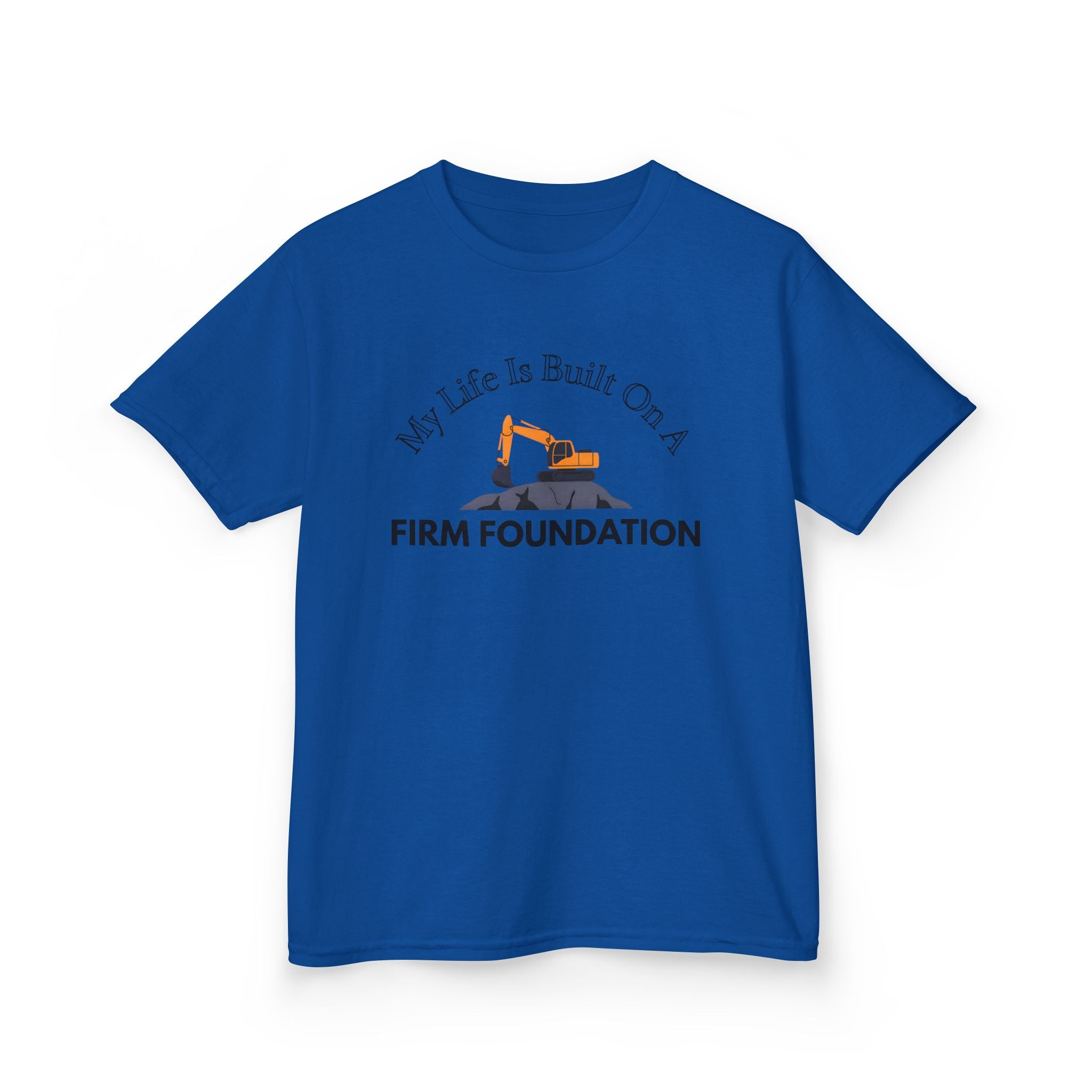 Kids Tee - My Life is Built on a Firm Foundation Construction Image
