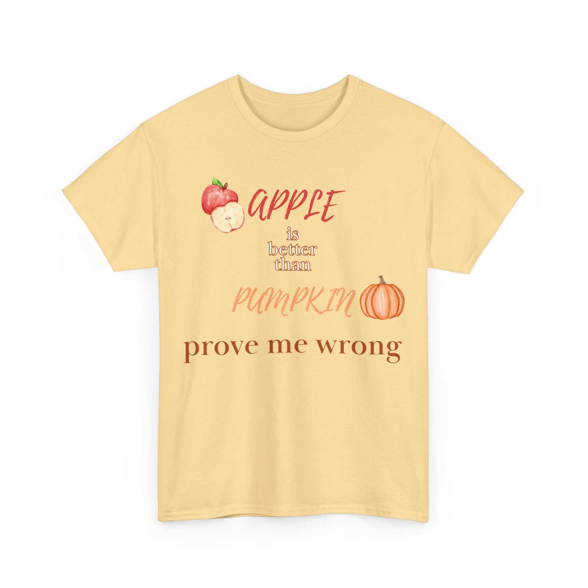 Apple Better Than Pumpkin Tee, Funny Autumn T-Shirt, Casual Halloween Shirt, Fall Holiday Apparel, Gift for Friends