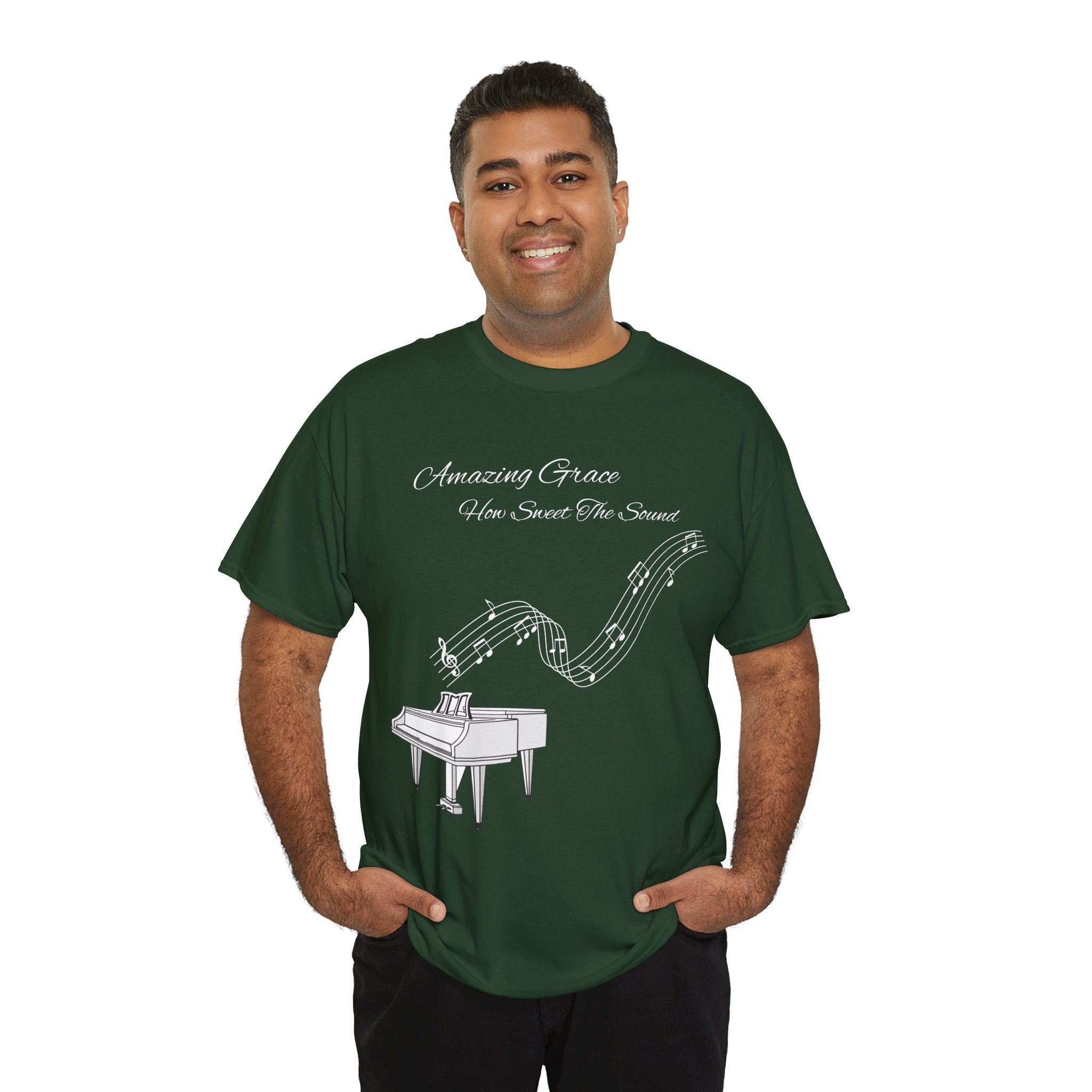 Music Lover's Unisex Tee - Amazing Grace Design, Perfect Gift for Musicians, Casual Wear, Music Event Shirt, Piano Lovers Top