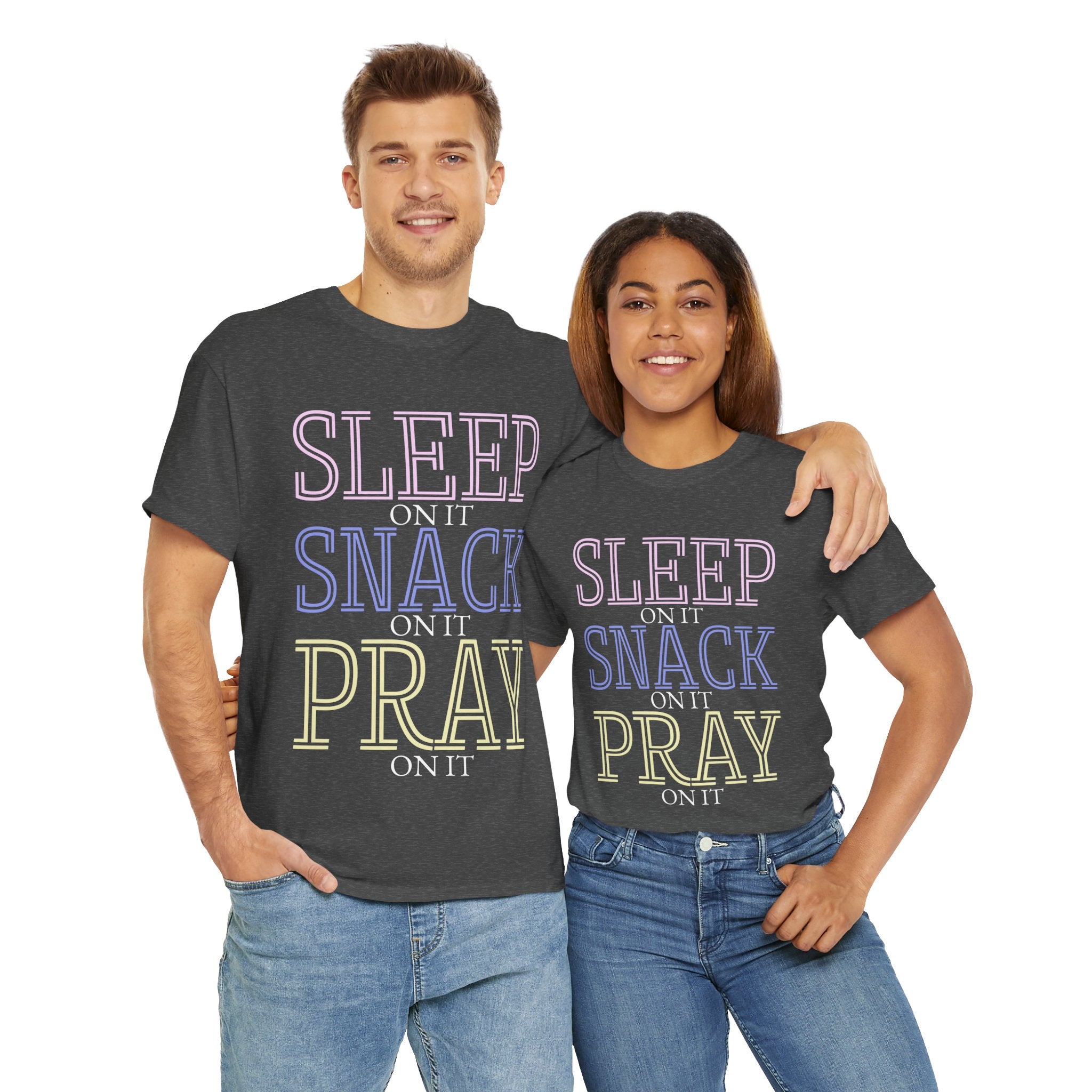 Sleep, Snack, Pray Unisex Tee - Casual Cotton Shirt for Comfort Lovers, Great for Relaxing, Gifts, Everyday Wear, Self-Care