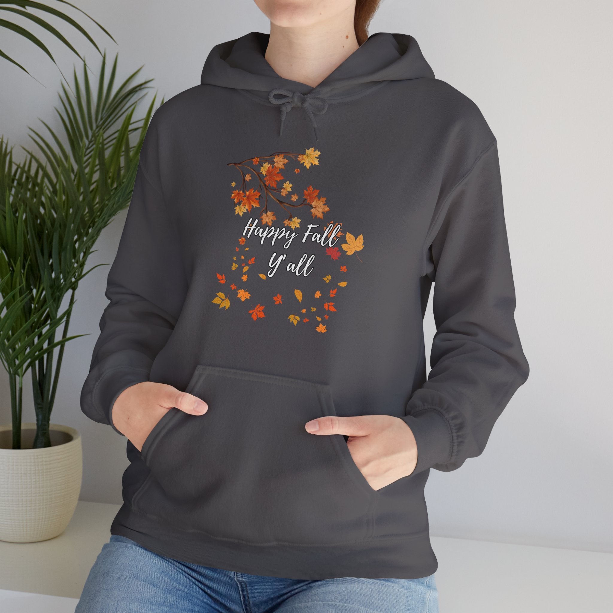 Happy Fall Y'all Hoodie - Cozy Unisex Sweatshirt for Autumn, Thanksgiving Gift, Seasonal Wear, Fall Fashion, Leaf Design