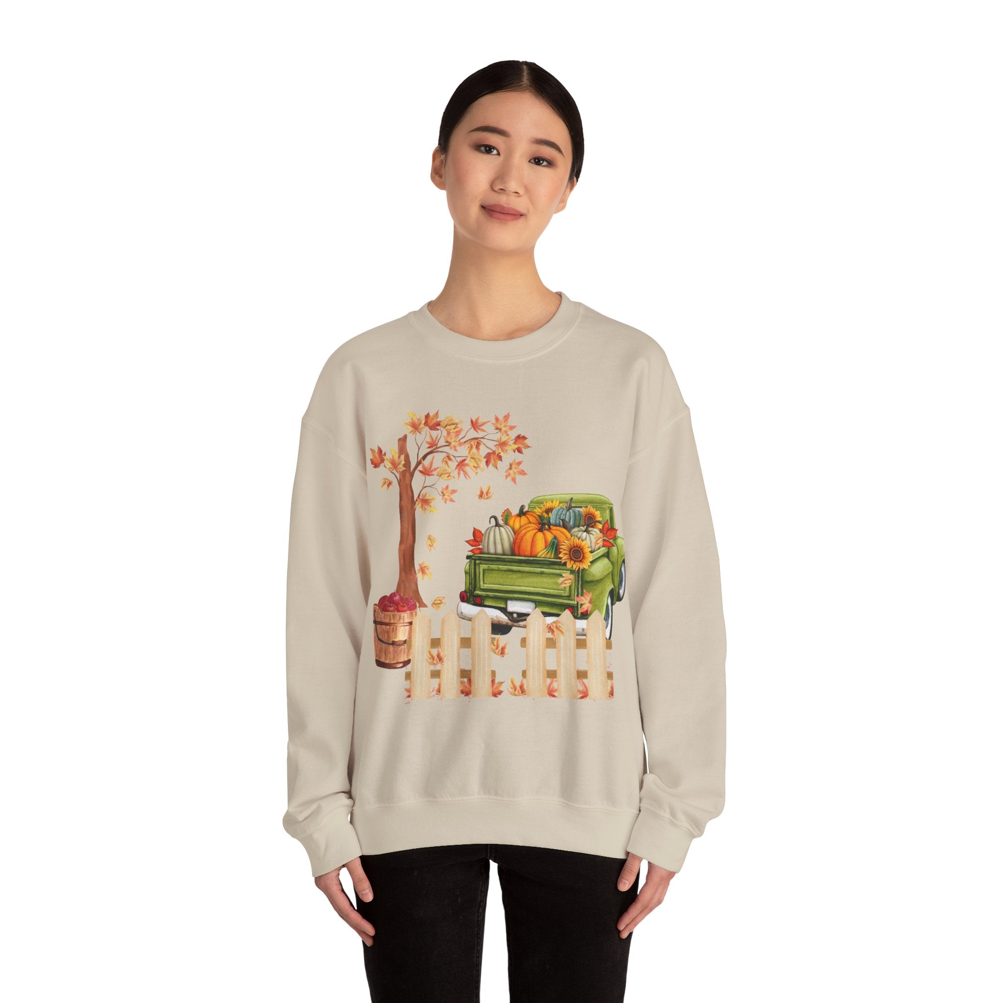 Autumn Vibes Crewneck Sweatshirt – Cozy Fall Apparel, Pumpkin Decor, Harvest Festival Fashion, Unisex Sweatshirt, Seasonal Layering