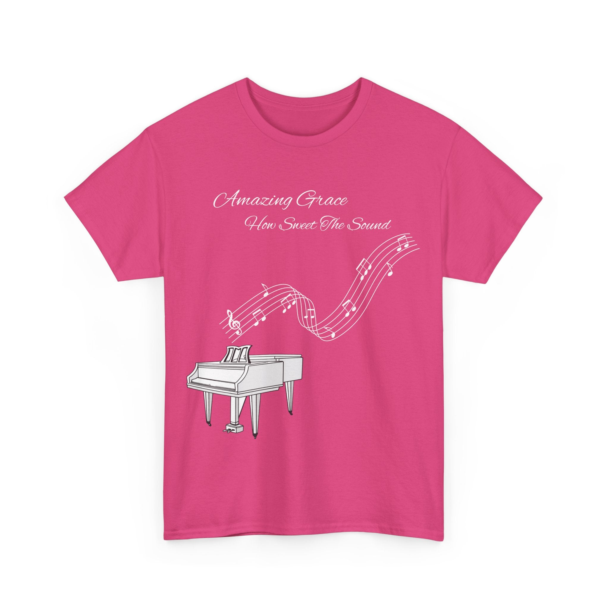 Music Lover's Unisex Tee - Amazing Grace Design, Perfect Gift for Musicians, Casual Wear, Music Event Shirt, Piano Lovers Top