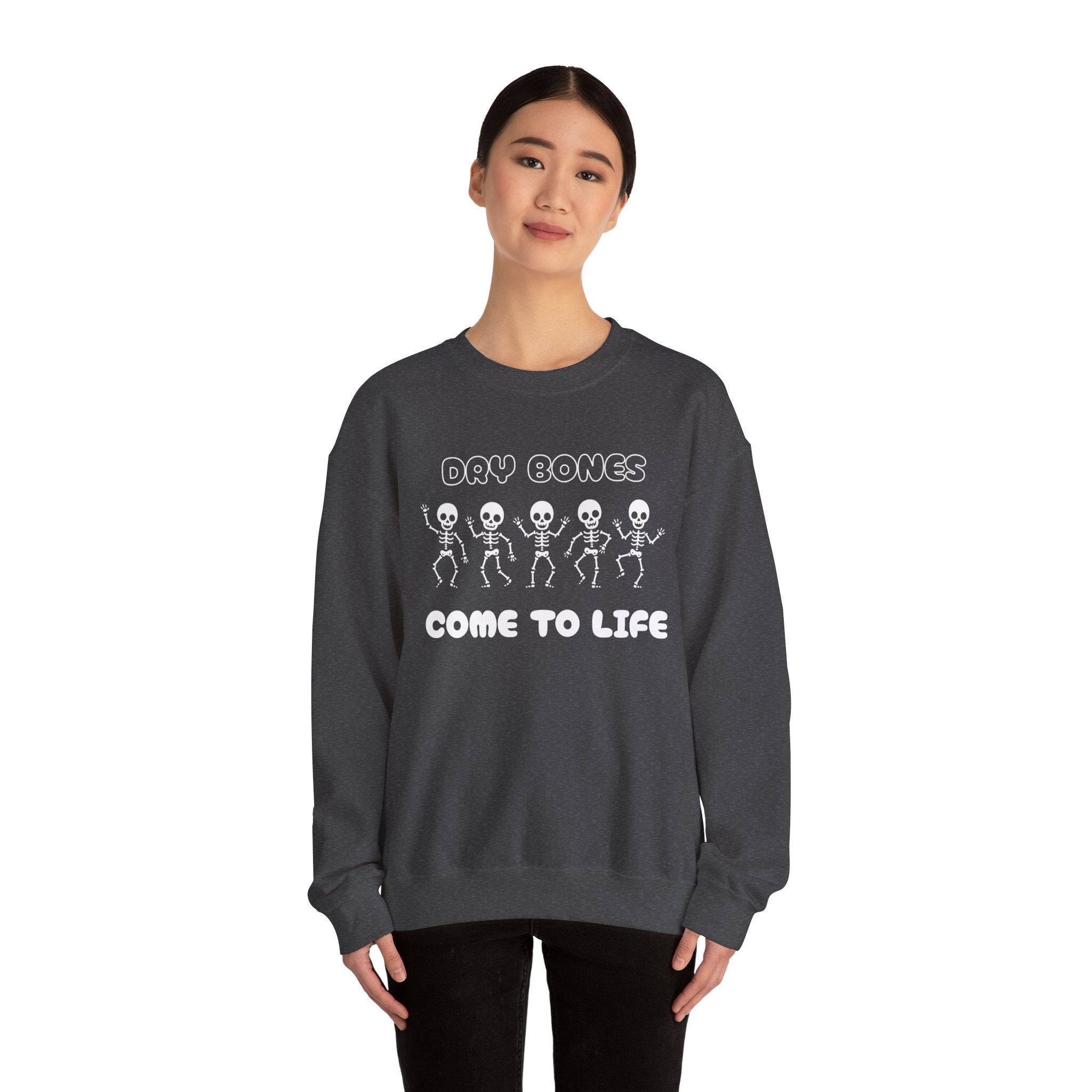 Dry Bones Come To Life Crewneck Sweatshirt - Perfect for Halloween, Cozy Nights, Unisex Gift, Seasonal Style, Fall Fashion, Spooky Season