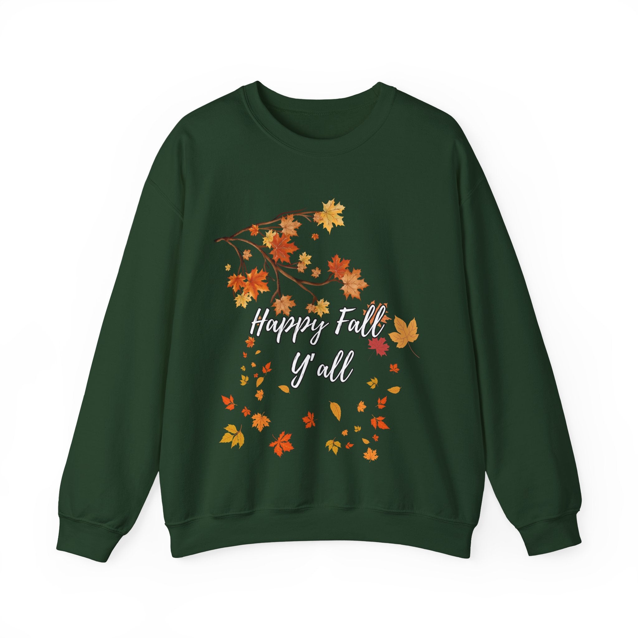 Autumn Leaves Sweatshirt, Happy Fall Y'all Crewneck, Cozy Fall Apparel, Thanksgiving Gift, Seasonal Fashion