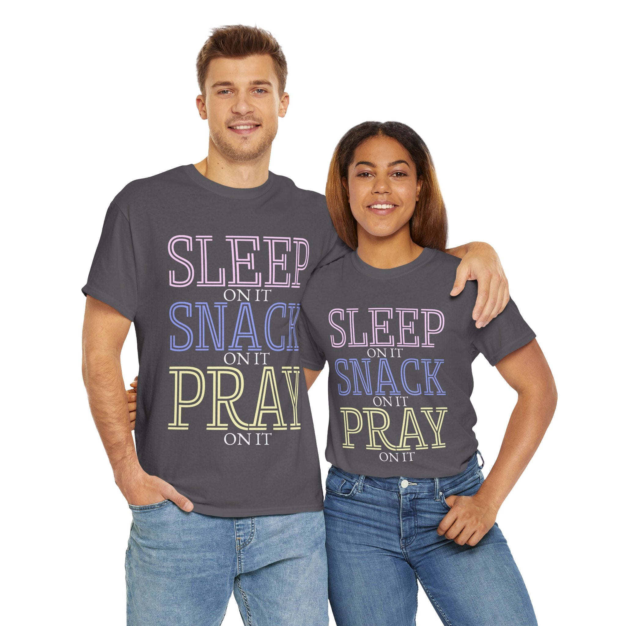 Sleep, Snack, Pray Unisex Tee - Casual Cotton Shirt for Comfort Lovers, Great for Relaxing, Gifts, Everyday Wear, Self-Care