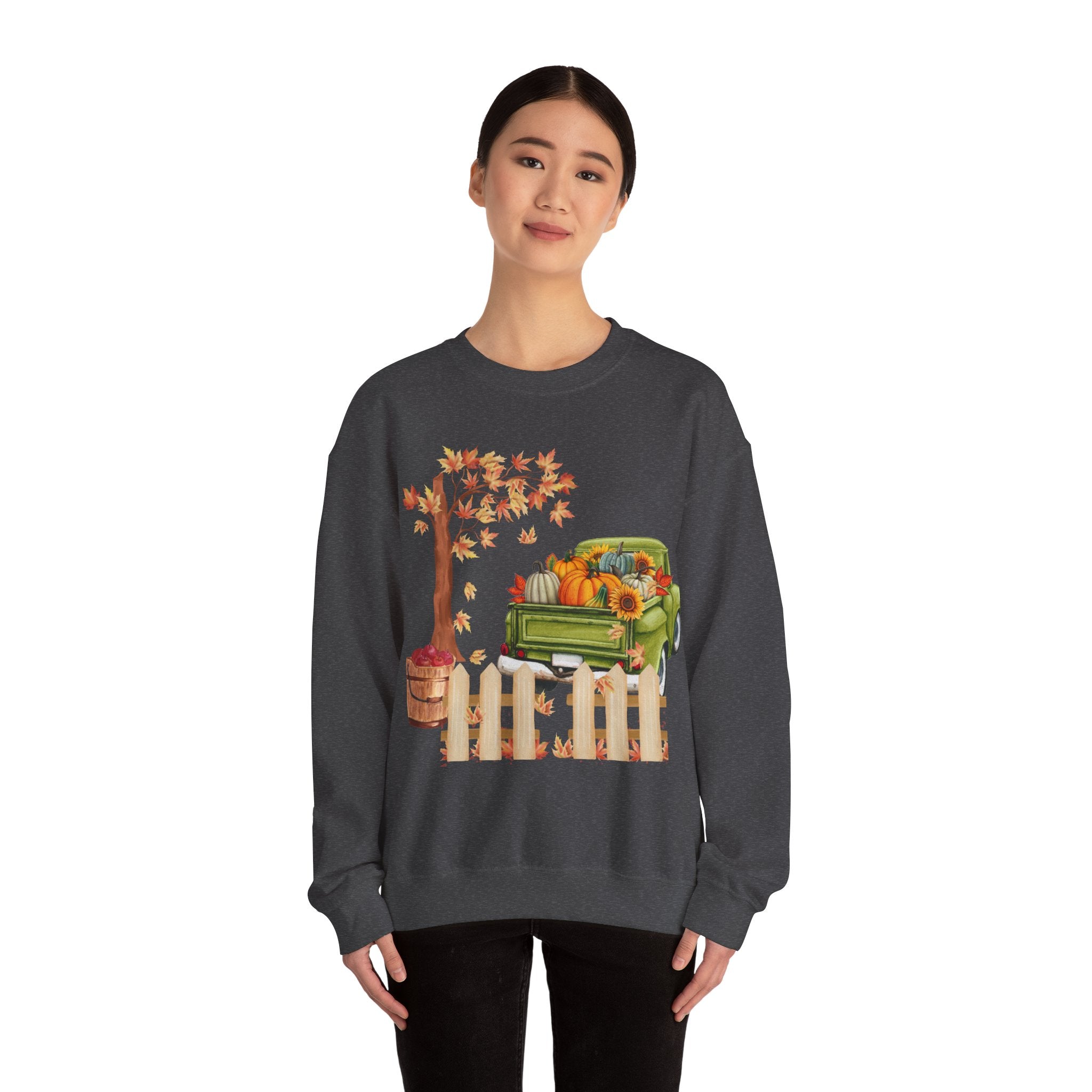 Autumn Vibes Crewneck Sweatshirt – Cozy Fall Apparel, Pumpkin Decor, Harvest Festival Fashion, Unisex Sweatshirt, Seasonal Layering